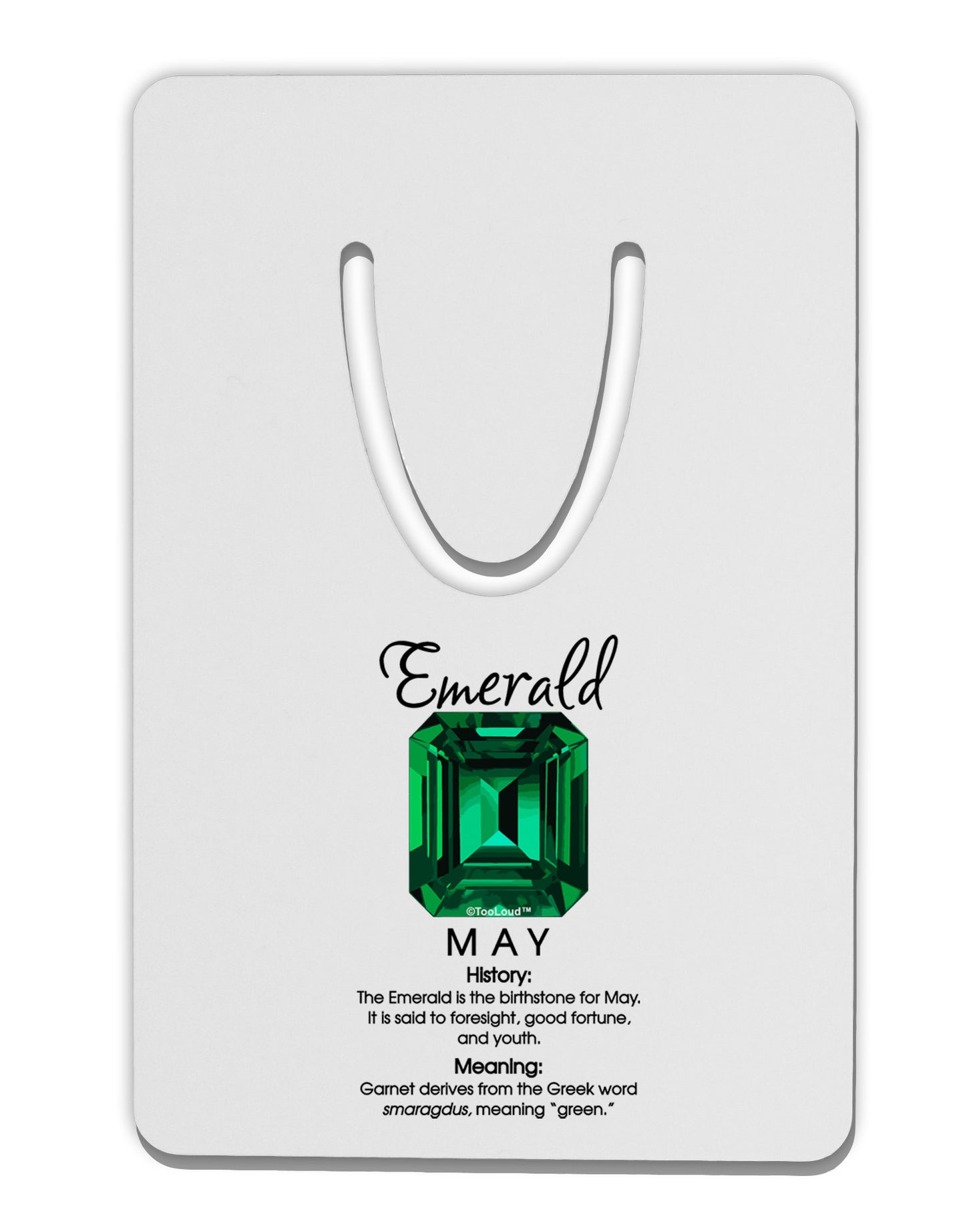 Birthstone Emerald Aluminum Paper Clip Bookmark by TooLoud-Bookmark-TooLoud-White-Davson Sales