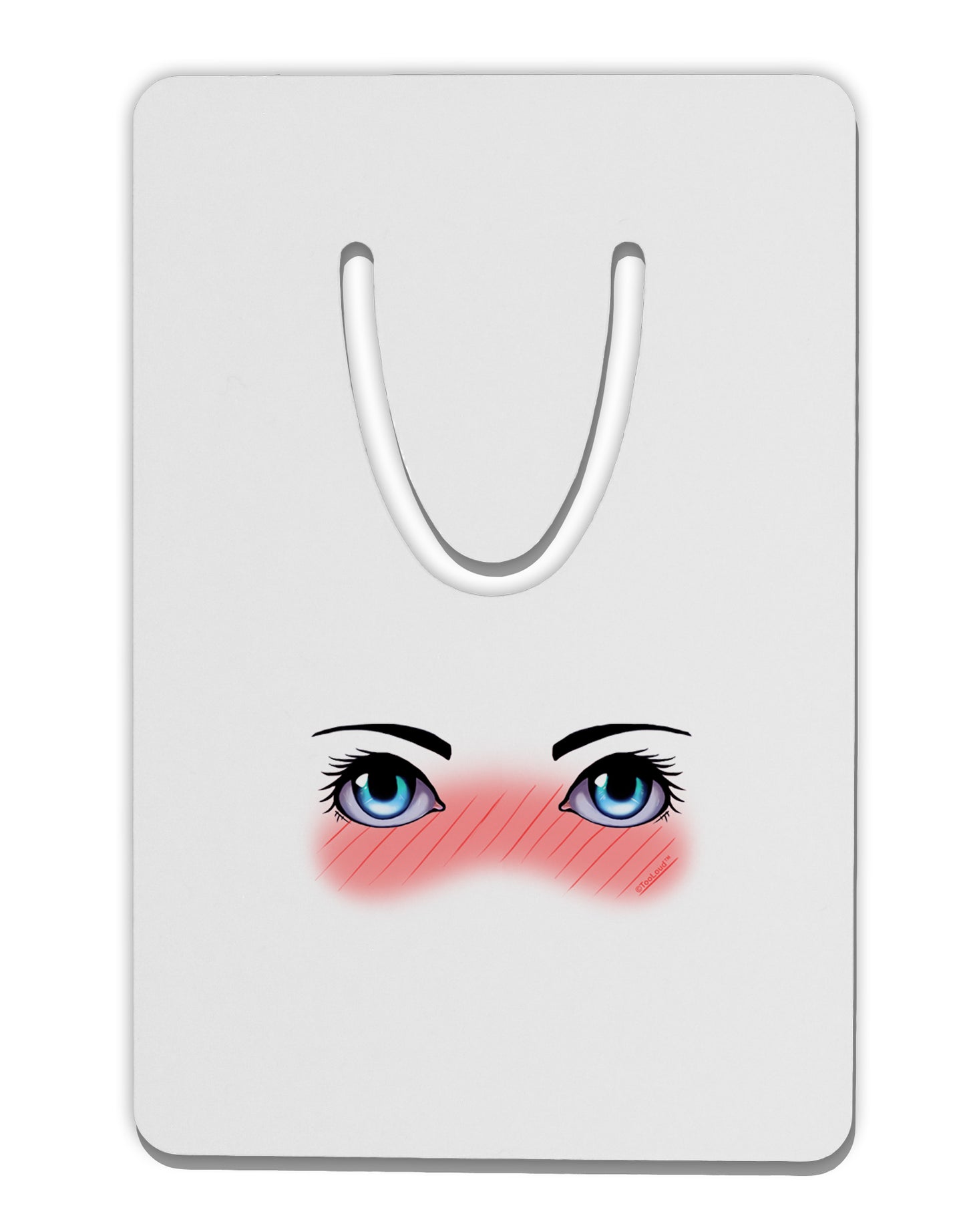 Blushing Anime Eyes Aluminum Paper Clip Bookmark by TooLoud-Bookmark-TooLoud-White-Davson Sales