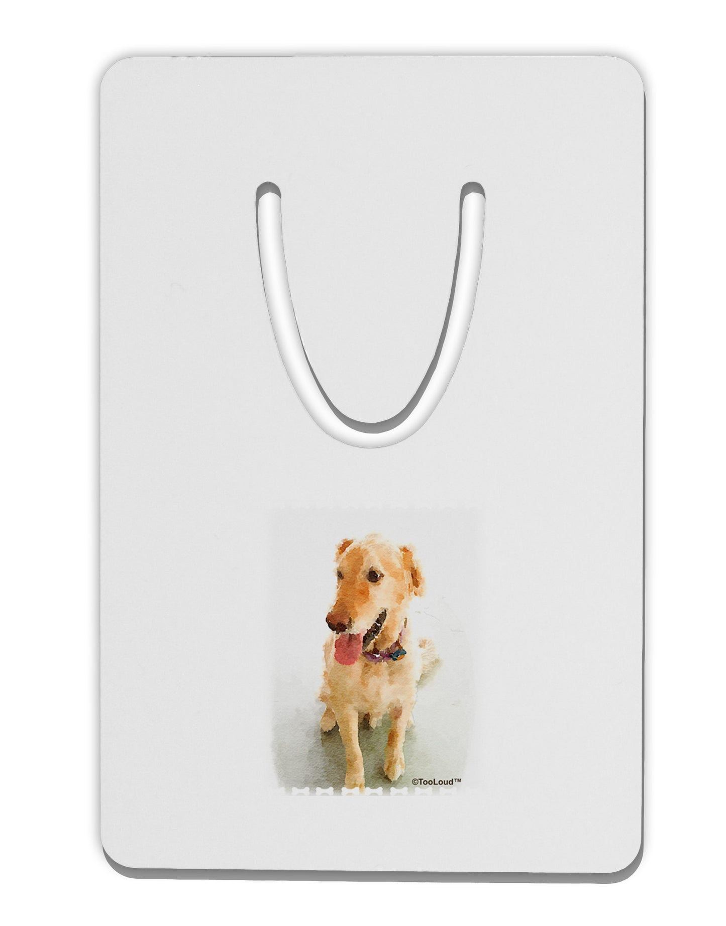 Golden Retriever Watercolor Aluminum Paper Clip Bookmark-Bookmark-TooLoud-White-Davson Sales