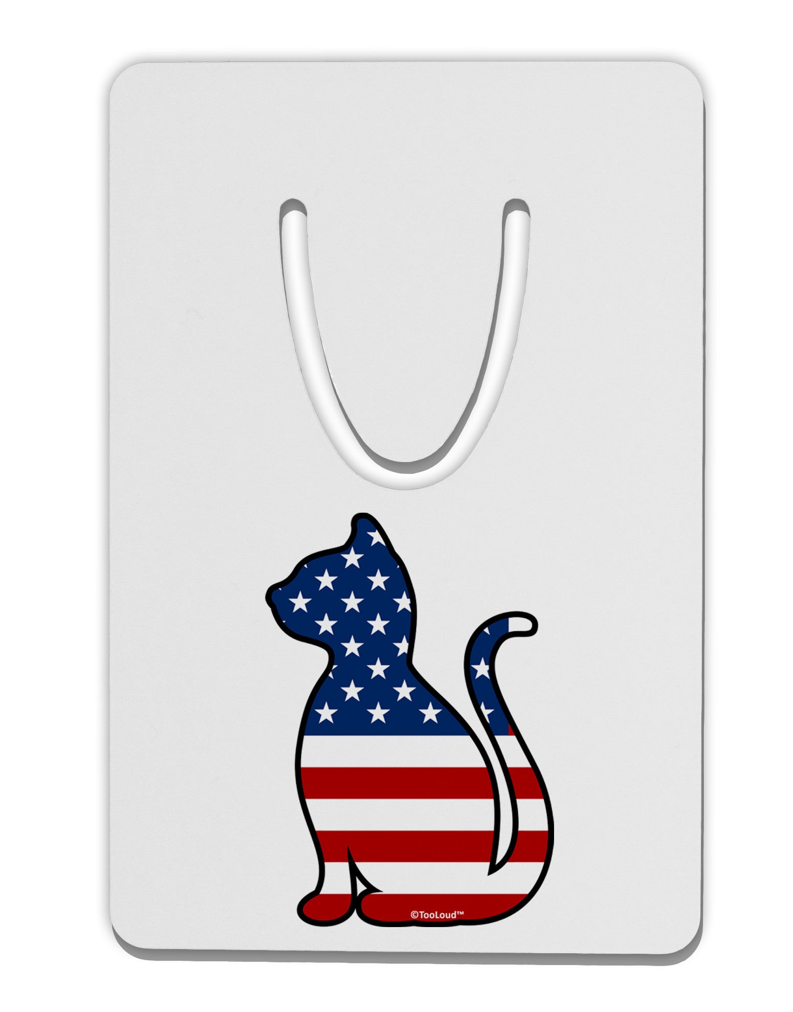 Patriotic Cat Design Aluminum Paper Clip Bookmark by TooLoud-Bookmark-TooLoud-White-Davson Sales