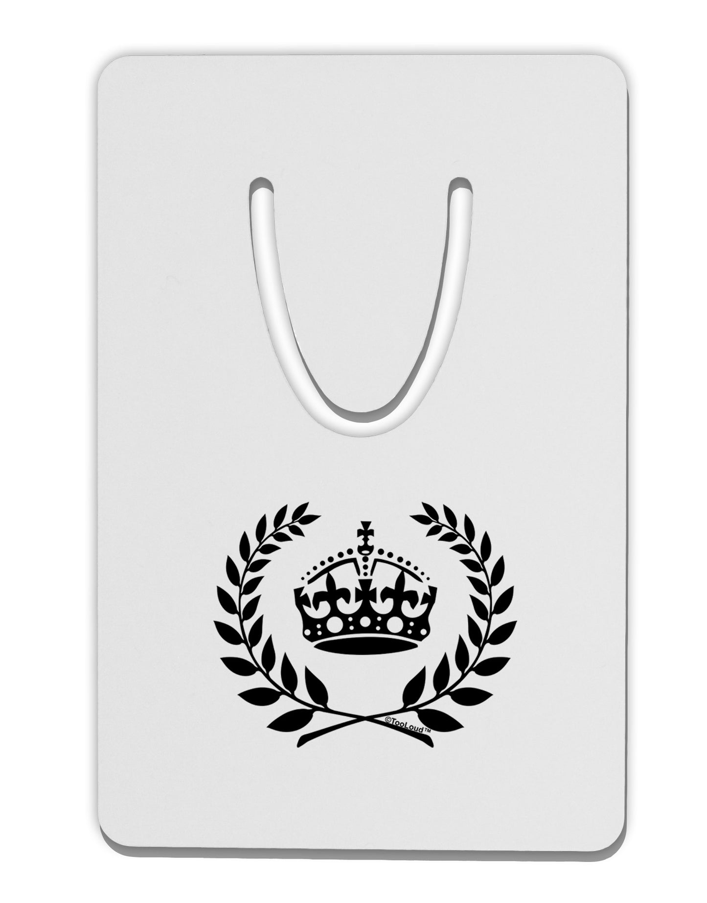 Crown and Laurel Aluminum Paper Clip Bookmark-Bookmark-TooLoud-White-Davson Sales