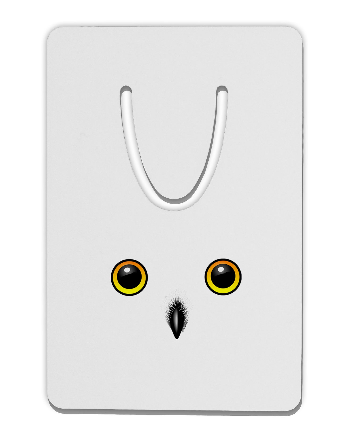 Cute Snowy Owl Face Aluminum Paper Clip Bookmark-Bookmark-TooLoud-White-Davson Sales