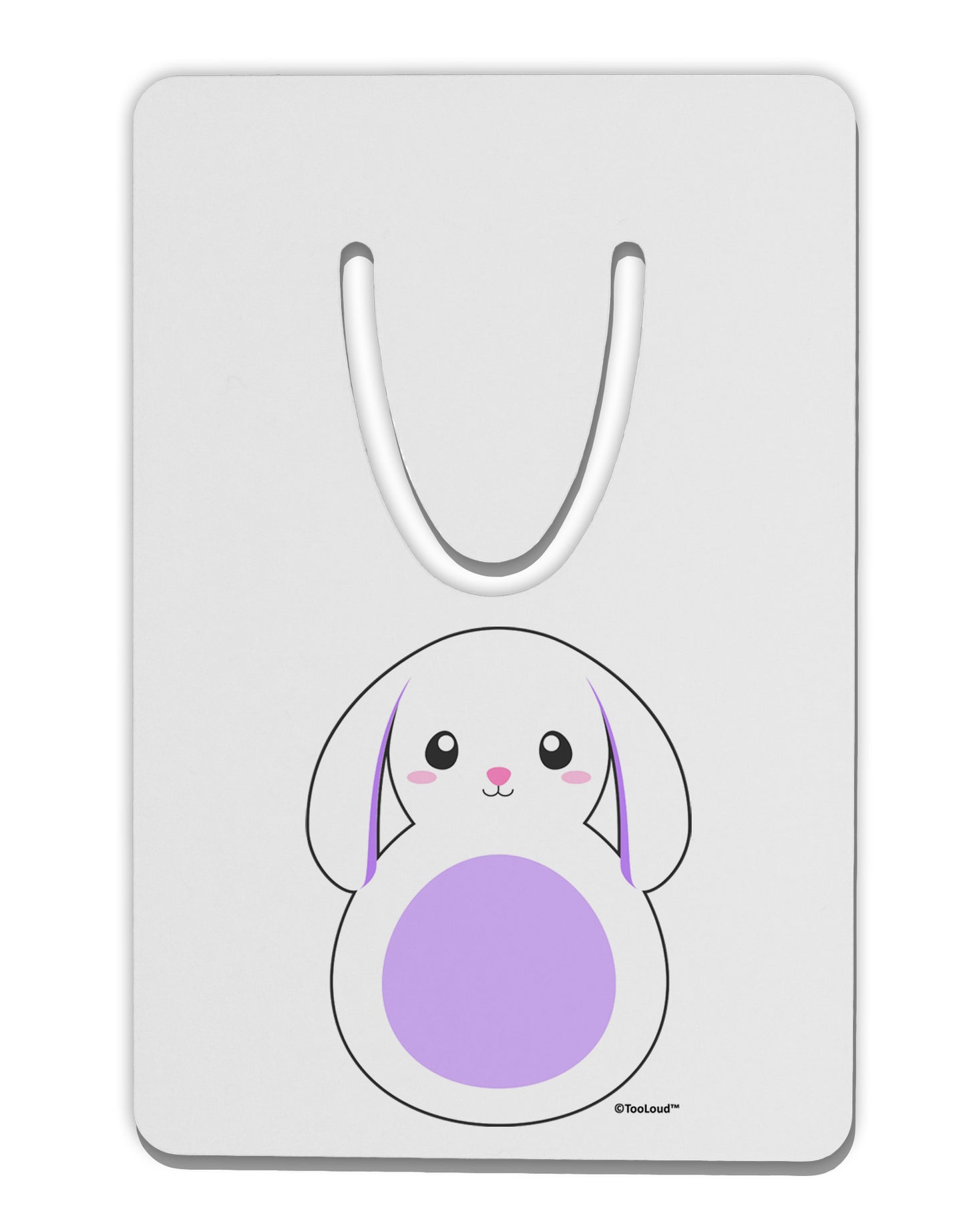 Cute Bunny with Floppy Ears - Purple Aluminum Paper Clip Bookmark by TooLoud-Bookmark-TooLoud-White-Davson Sales