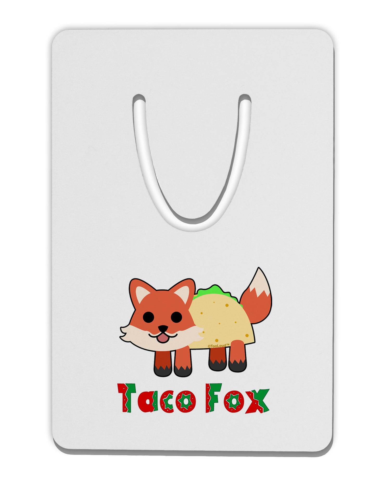 Cute Taco Fox Text Aluminum Paper Clip Bookmark-Bookmark-TooLoud-White-Davson Sales