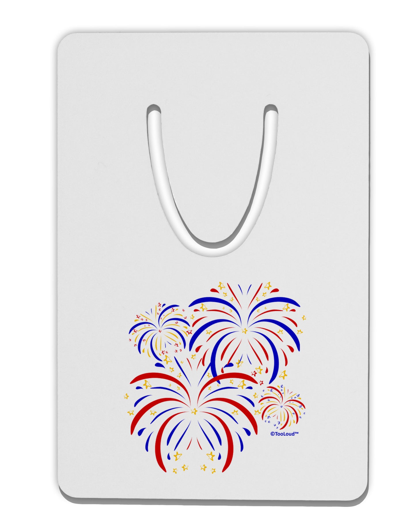 Patriotic Fireworks with Bursting Stars Aluminum Paper Clip Bookmark by TooLoud-Bookmark-TooLoud-White-Davson Sales