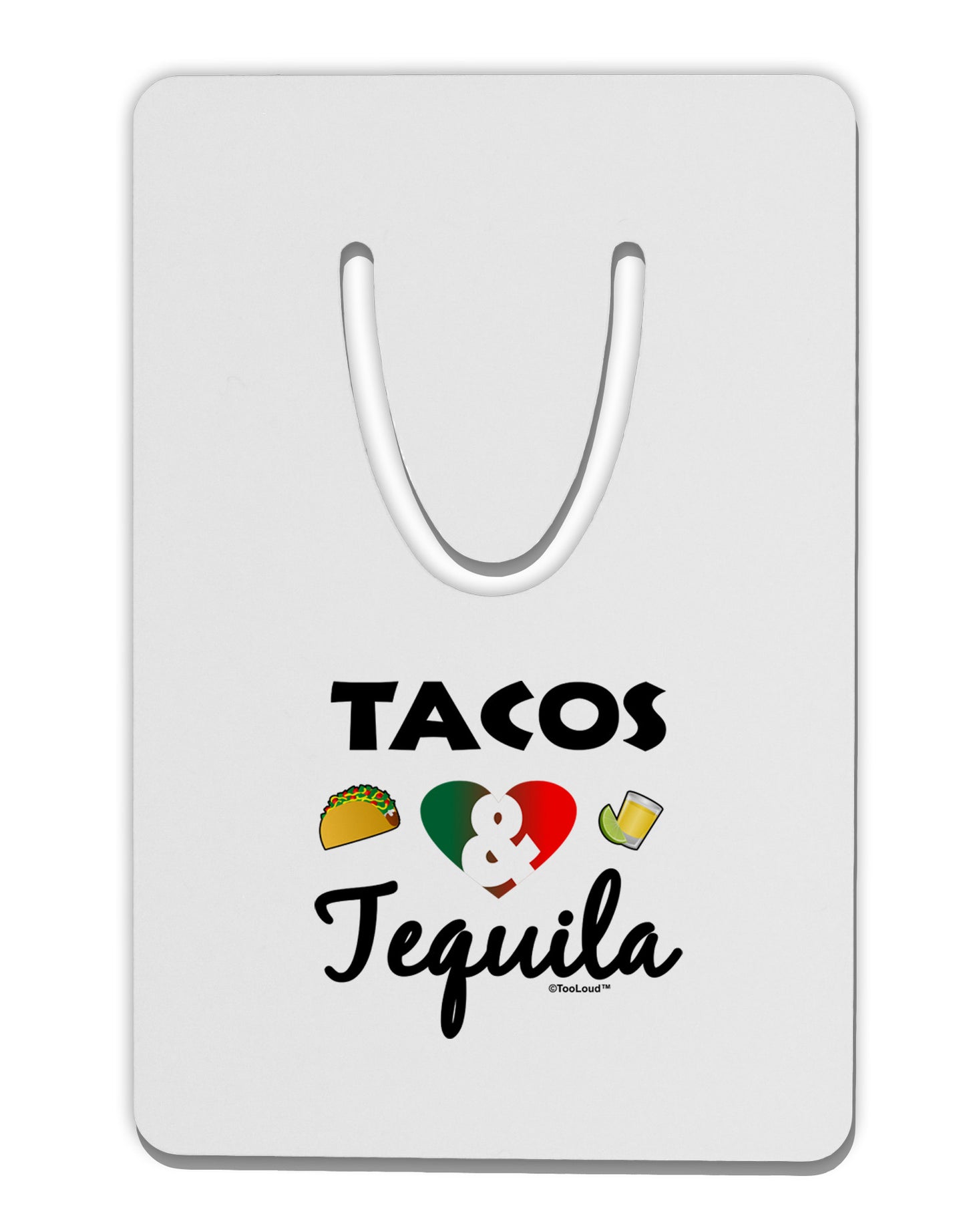 Tacos & Tequila Aluminum Paper Clip Bookmark-Bookmark-TooLoud-White-Davson Sales