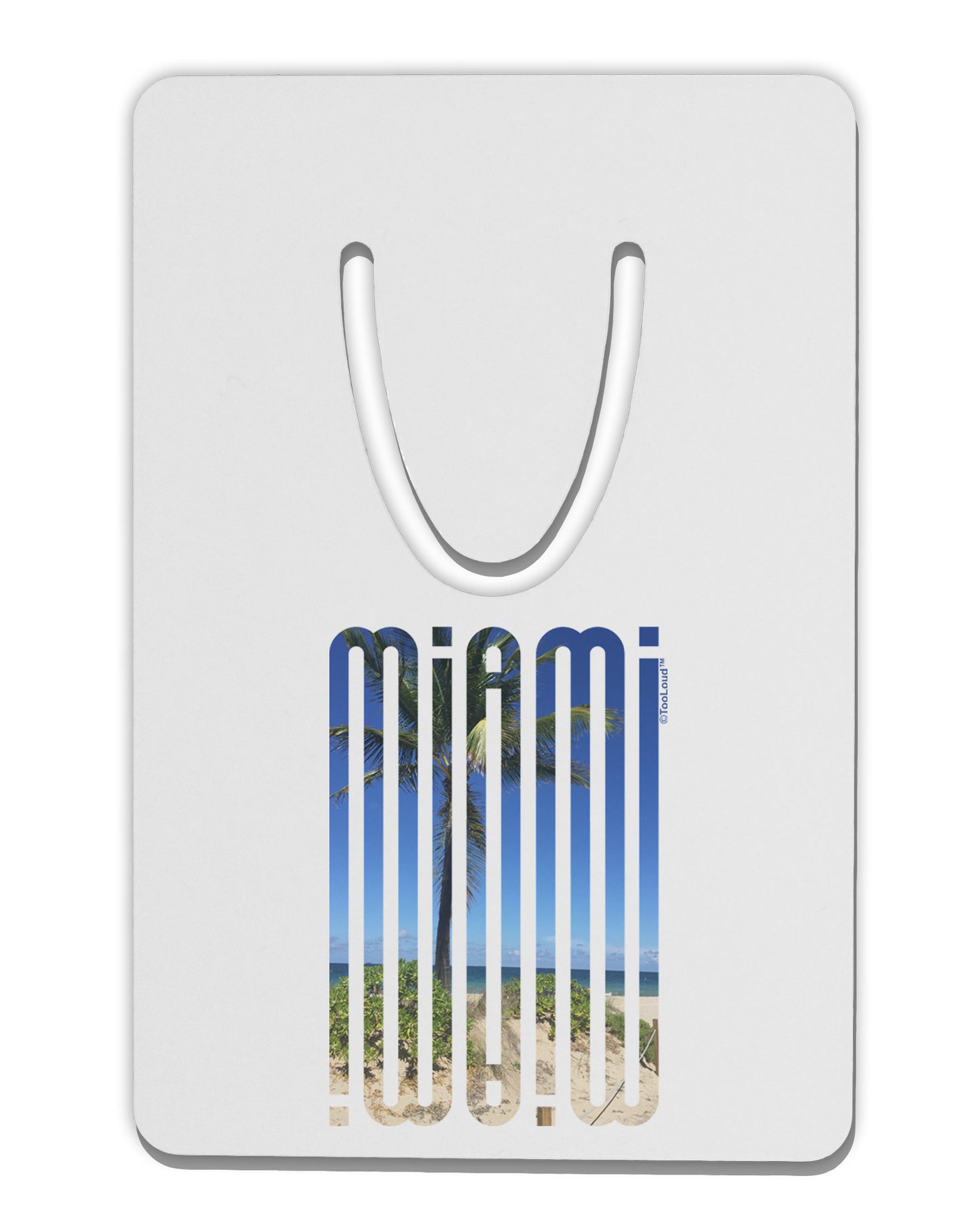 Miami Beach View Mirage Aluminum Paper Clip Bookmark-Bookmark-TooLoud-White-Davson Sales