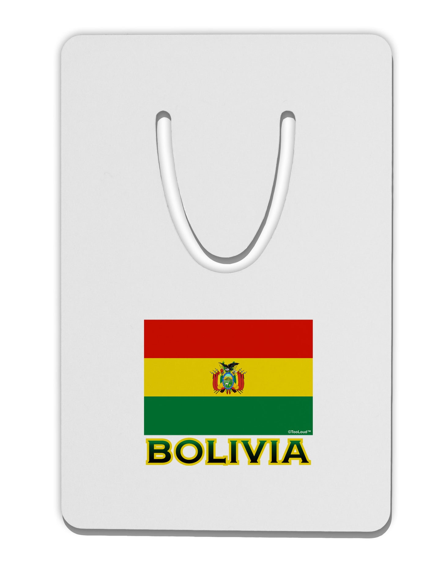 Bolivia Flag Aluminum Paper Clip Bookmark-Bookmark-TooLoud-White-Davson Sales