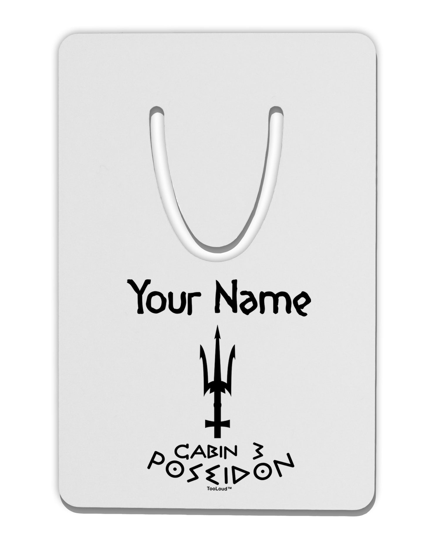 Personalized Cabin 3 Poseidon Aluminum Paper Clip Bookmark-Bookmark-TooLoud-White-Davson Sales