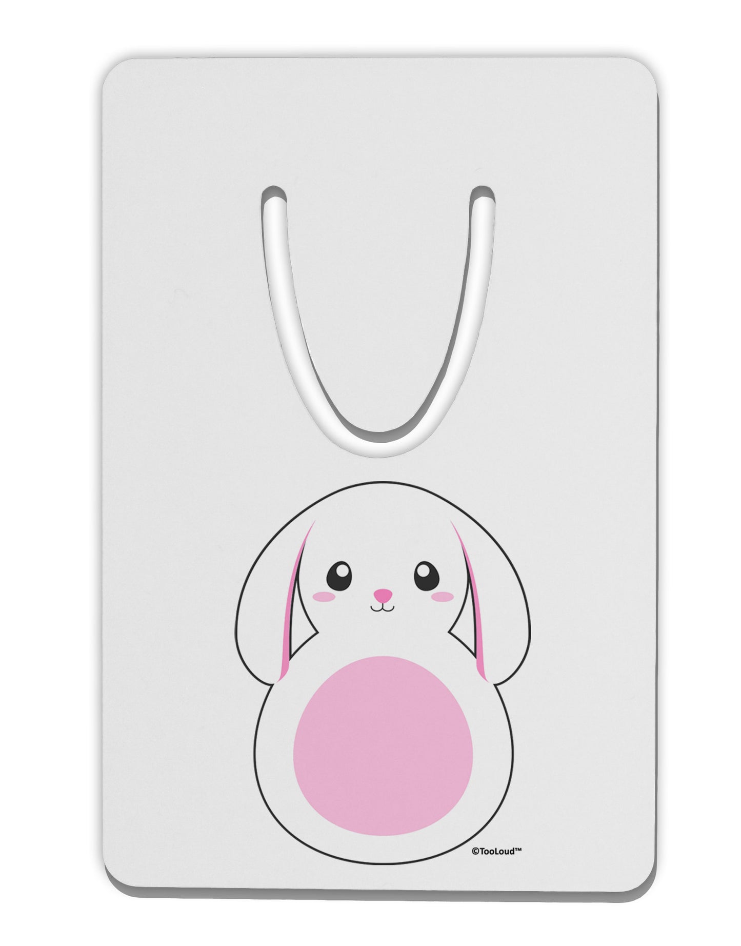 TooLoud Cute Bunny with Floppy Ears - Pink Aluminum Paper Clip Bookmark-Bookmark-TooLoud-White-Davson Sales