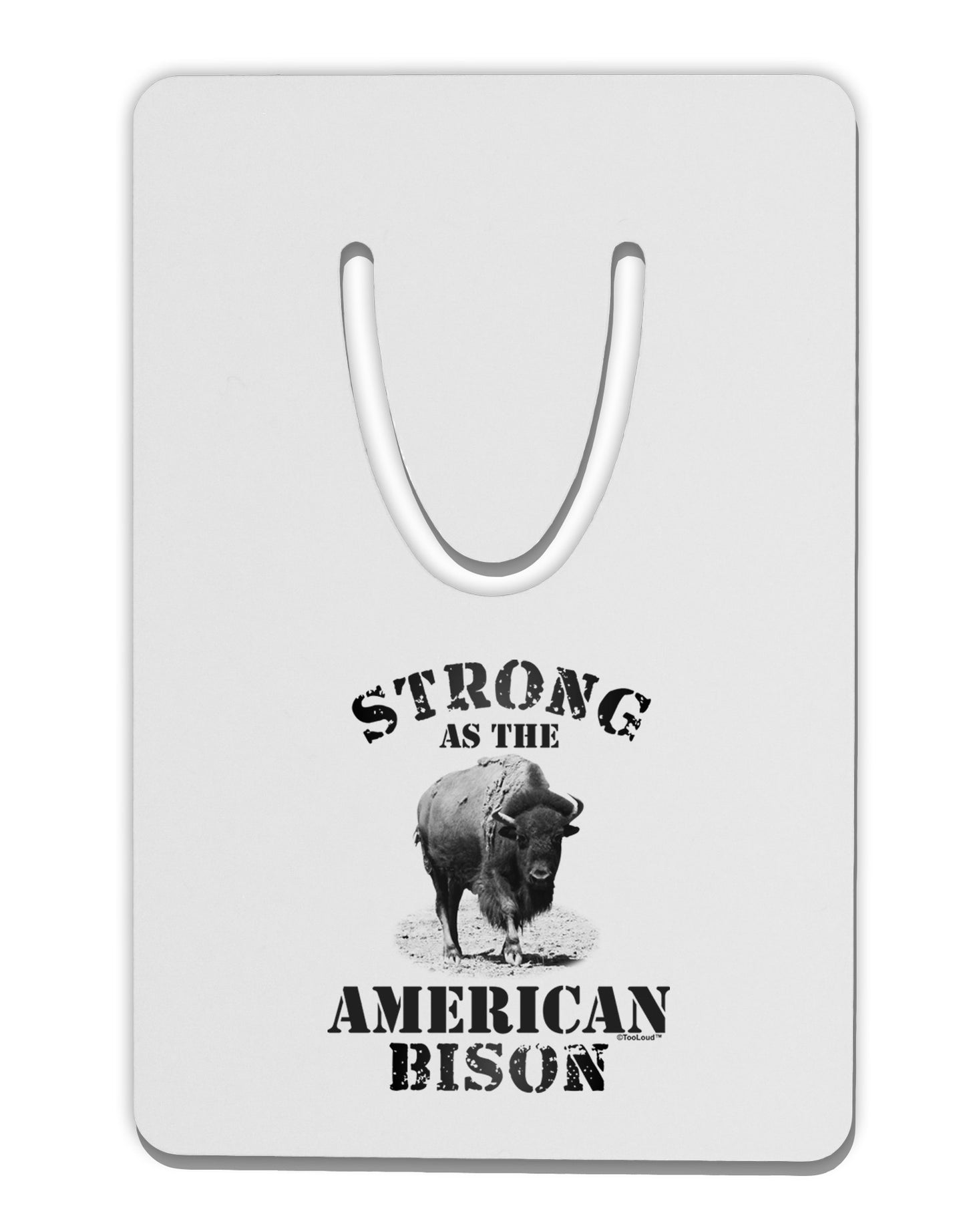 Strong Bison Text Aluminum Paper Clip Bookmark-Bookmark-TooLoud-White-Davson Sales