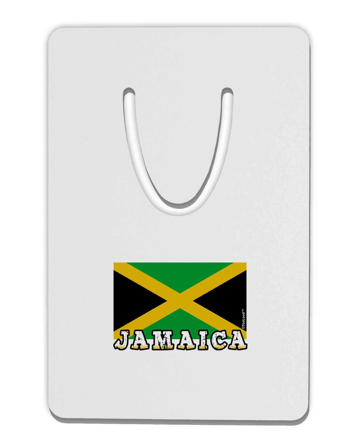 Jamaica Flag Aluminum Paper Clip Bookmark-Bookmark-TooLoud-White-Davson Sales