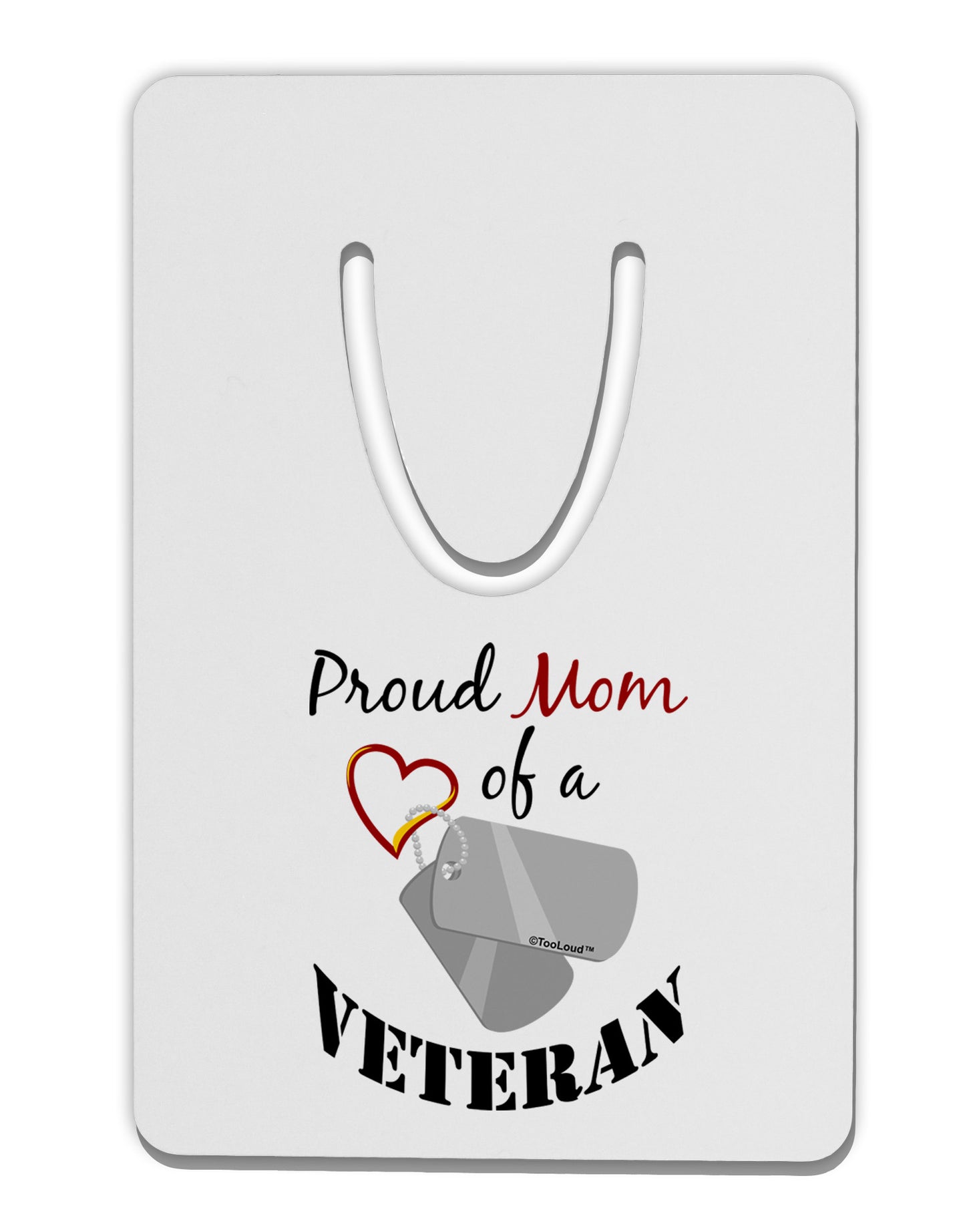Mom of Veteran Aluminum Paper Clip Bookmark-Bookmark-TooLoud-White-Davson Sales