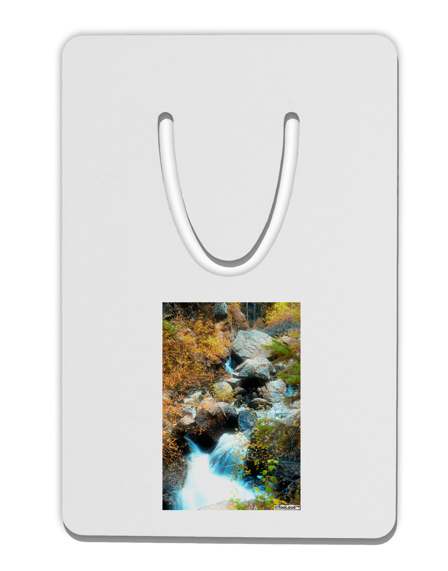 Rockies Waterfall Aluminum Paper Clip Bookmark-Bookmark-TooLoud-White-Davson Sales