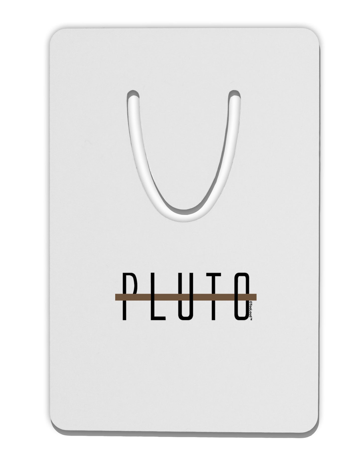 Planet Pluto Text Only Aluminum Paper Clip Bookmark by TooLoud-Bookmark-TooLoud-White-Davson Sales