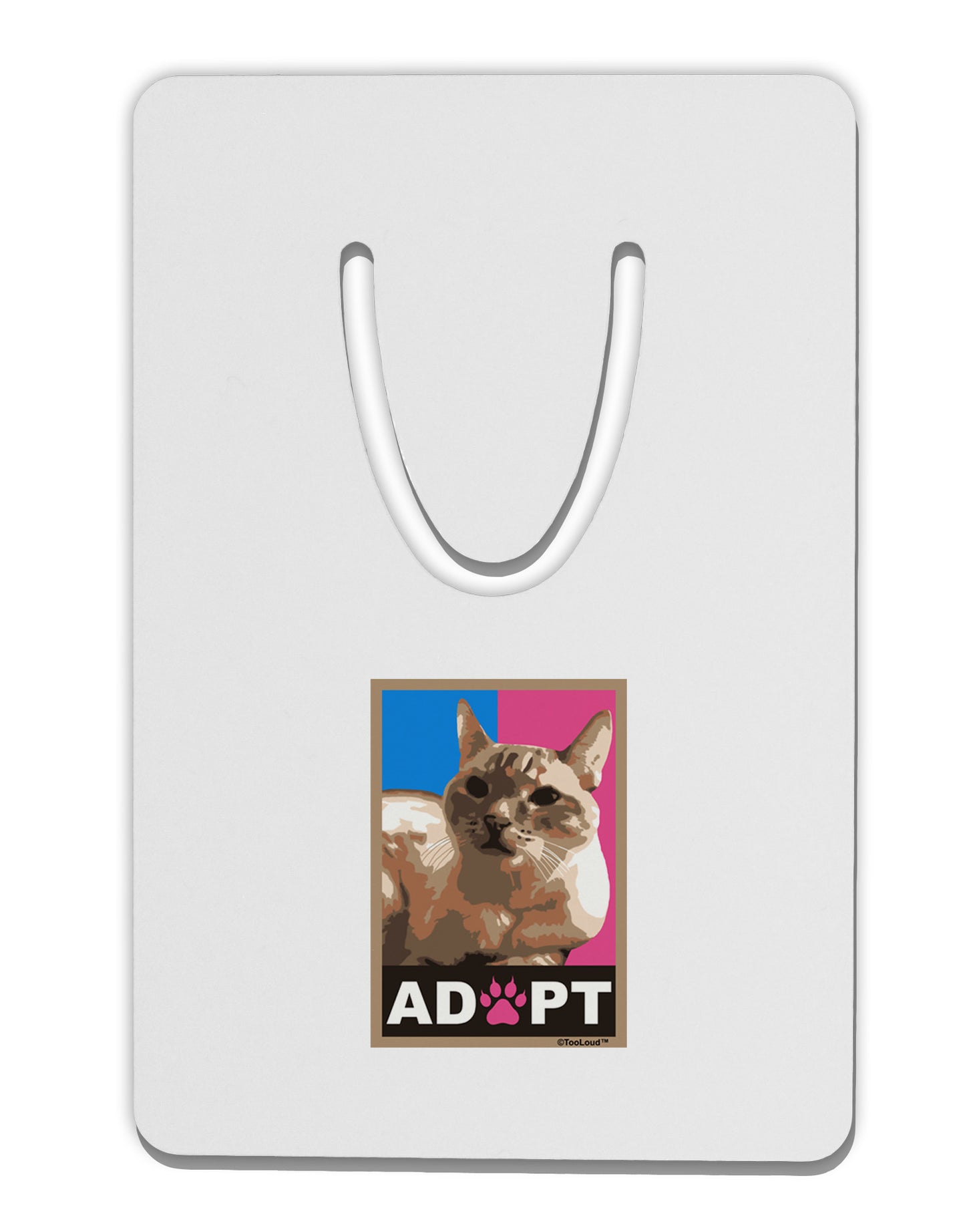 Adopt Cute Kitty Cat Adoption Aluminum Paper Clip Bookmark-Bookmark-TooLoud-White-Davson Sales