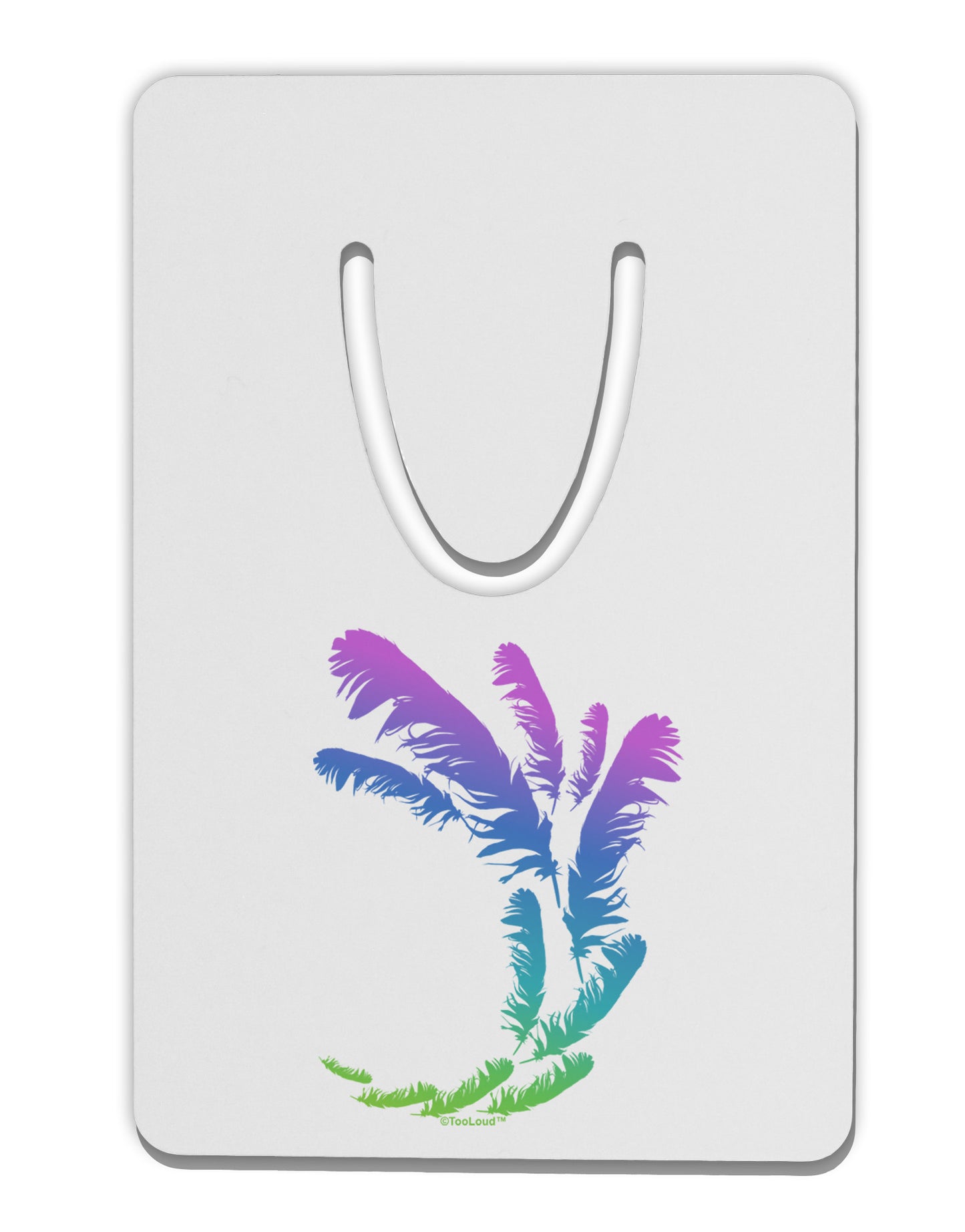 Tropical Feathers Aluminum Paper Clip Bookmark-Bookmark-TooLoud-White-Davson Sales
