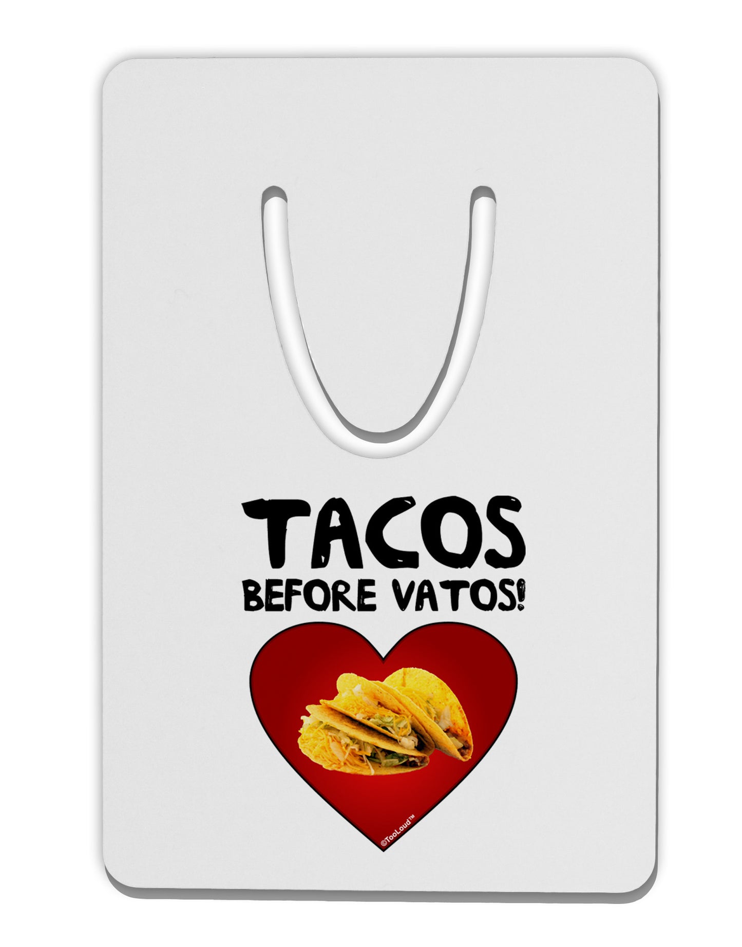 Tacos before Vatos Aluminum Paper Clip Bookmark by TooLoud-Bookmark-TooLoud-White-Davson Sales