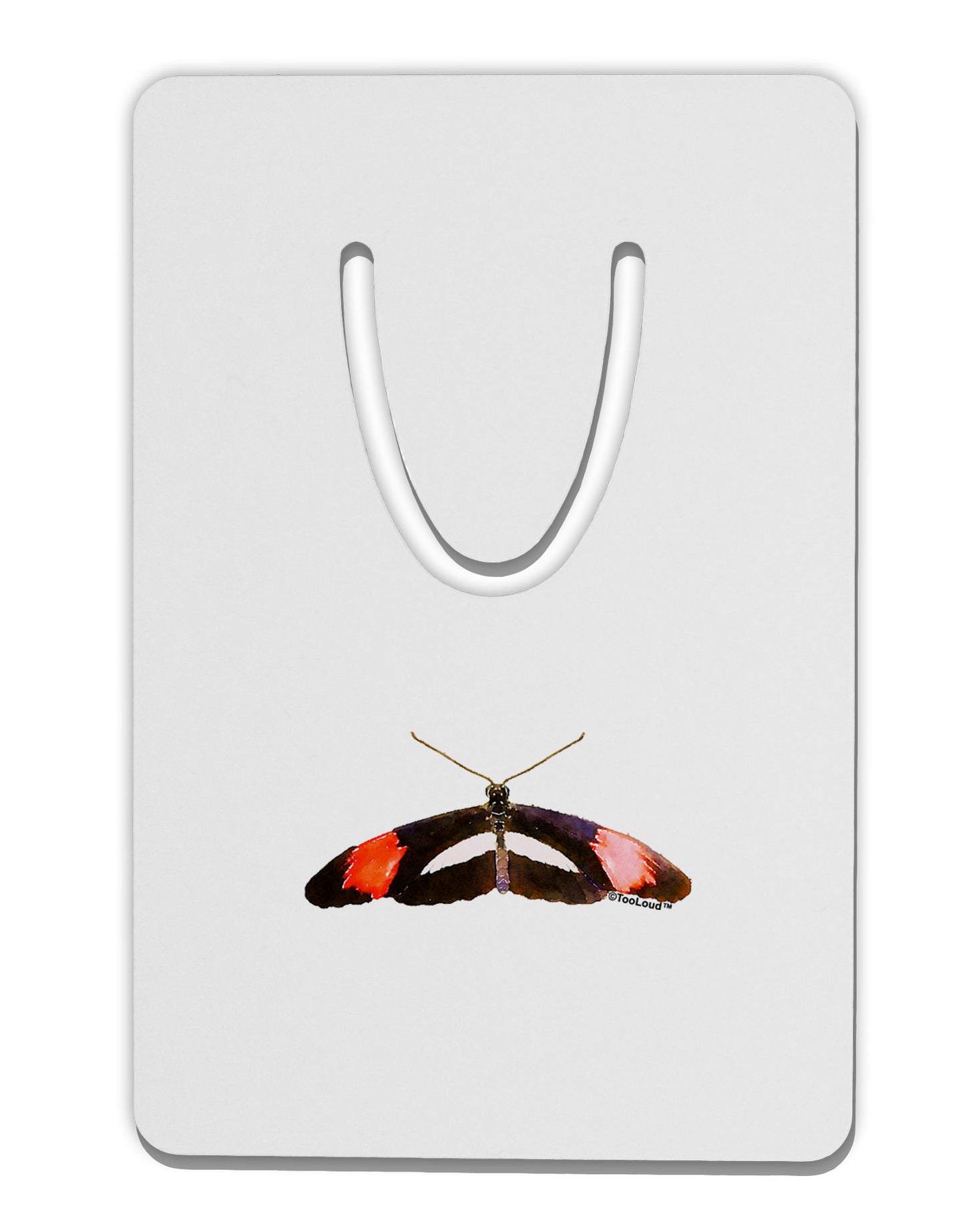 TooLoud Watercolor Butterfly Black Aluminum Paper Clip Bookmark-Bookmark-TooLoud-White-Davson Sales