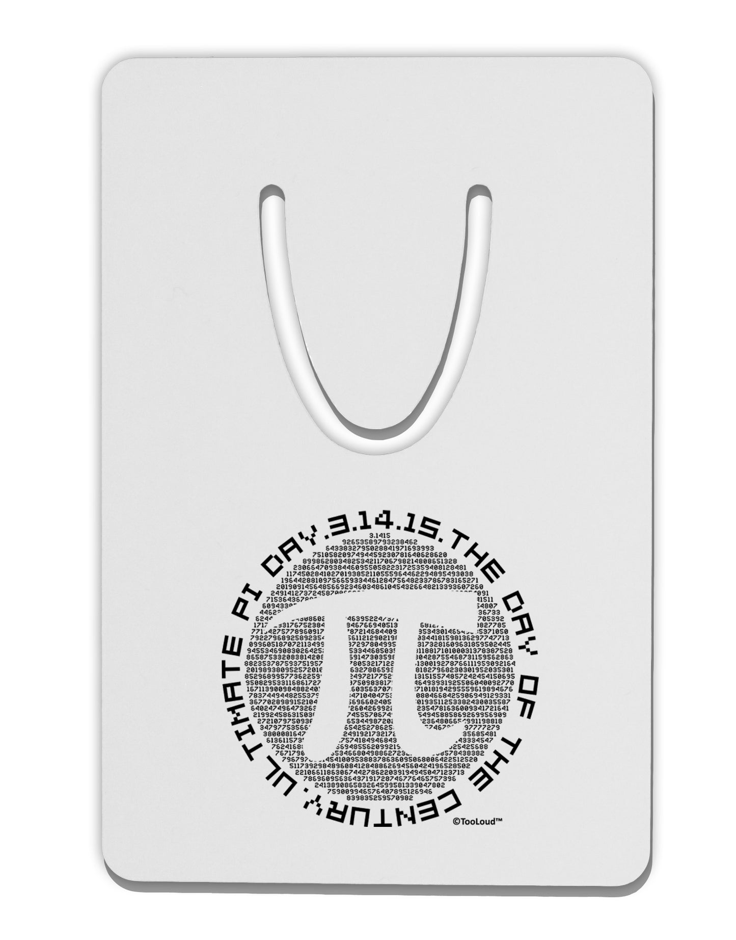 Ultimate Pi Day - Retro Computer Style Pi Circle Aluminum Paper Clip Bookmark by TooLoud-Bookmark-TooLoud-White-Davson Sales