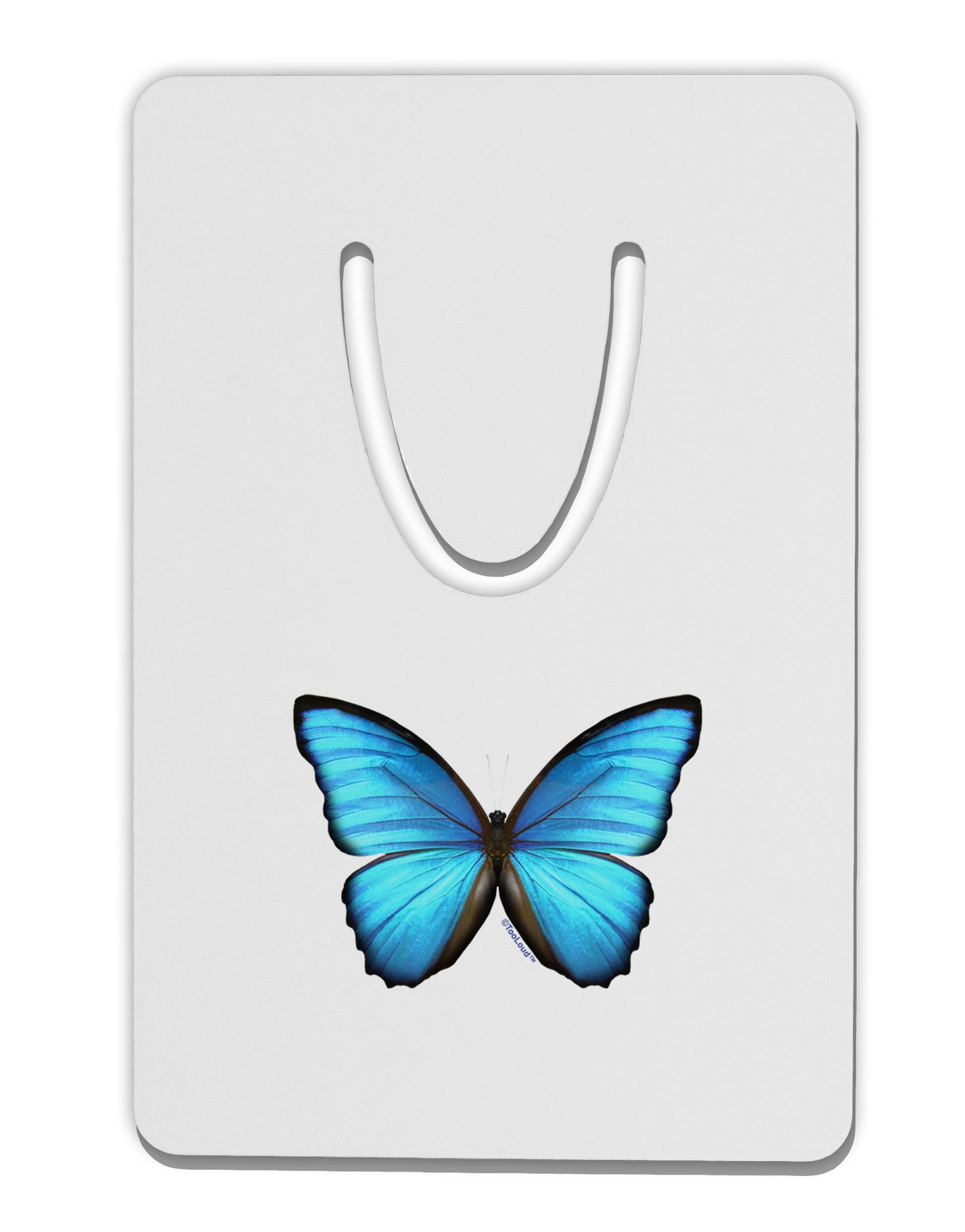 Big Blue Butterfly Aluminum Paper Clip Bookmark-Bookmark-TooLoud-White-Davson Sales