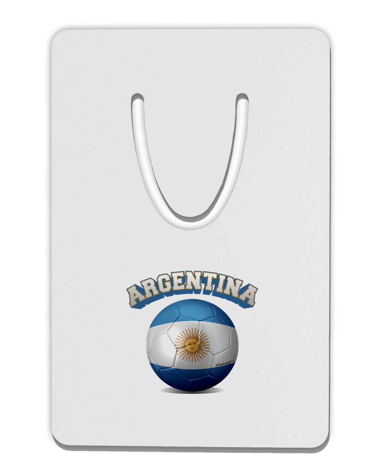 Soccer Ball Flag - Argentina Aluminum Paper Clip Bookmark-Bookmark-TooLoud-White-Davson Sales