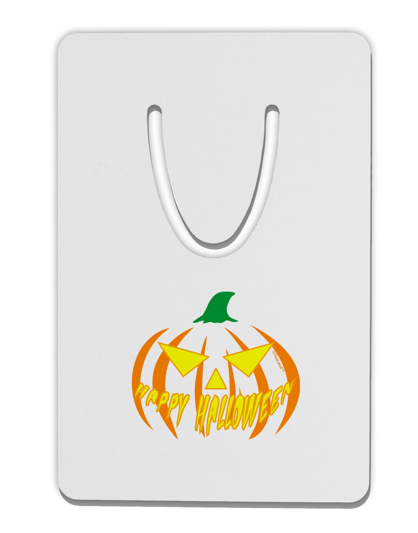 Happy Halloween Jack Yellow Aluminum Paper Clip Bookmark-Bookmark-TooLoud-White-Davson Sales