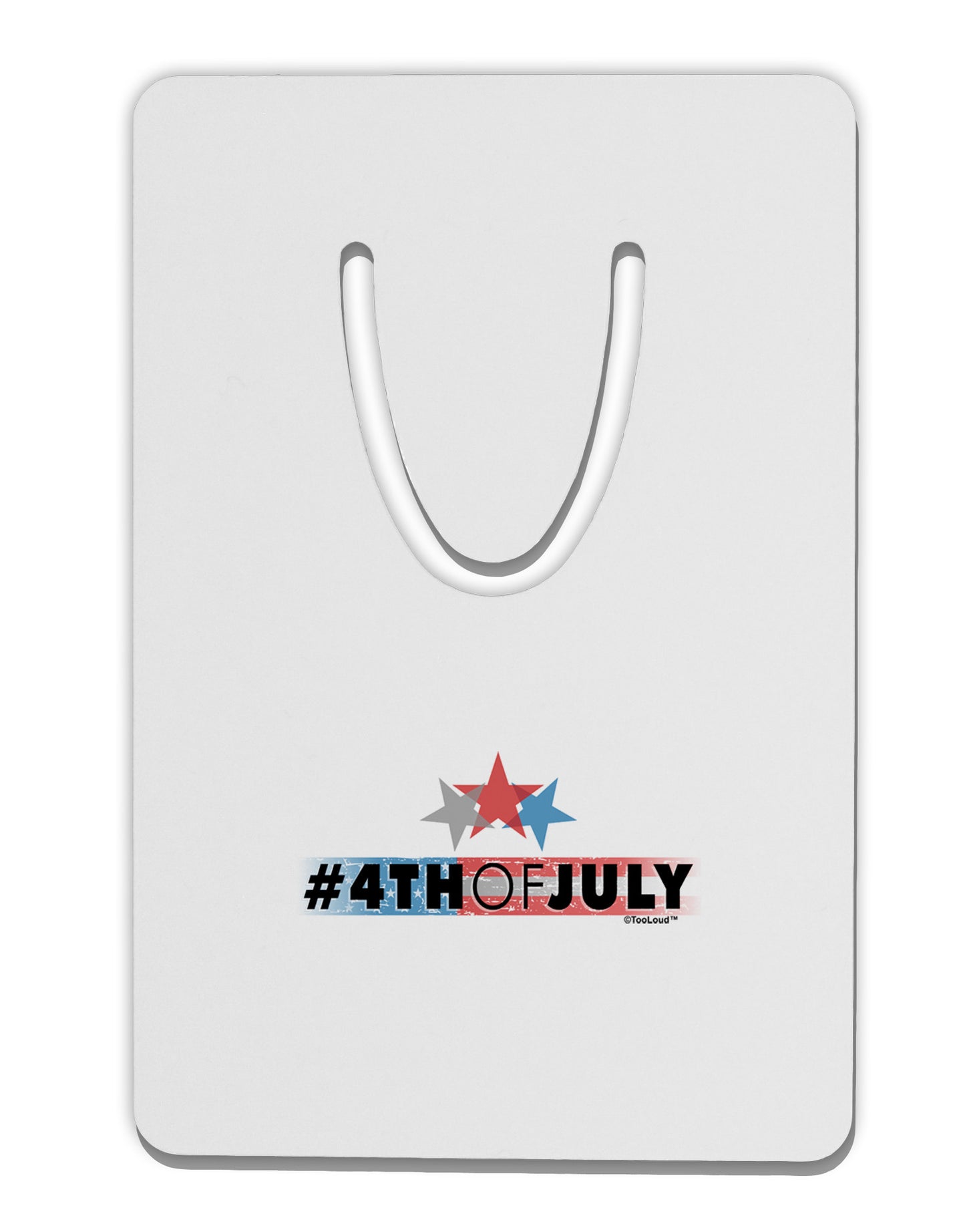 Hashtag 4th Of July Aluminum Paper Clip Bookmark-Bookmark-TooLoud-White-Davson Sales