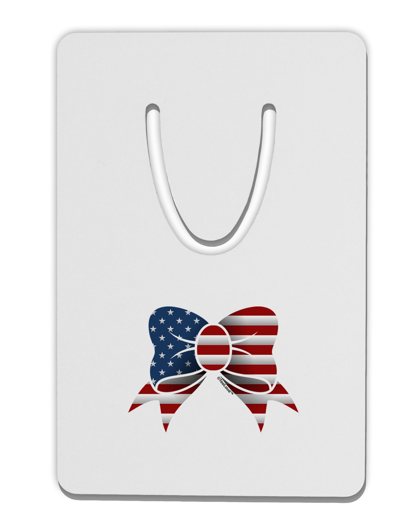 Patriotic Bow Aluminum Paper Clip Bookmark-Bookmark-TooLoud-White-Davson Sales