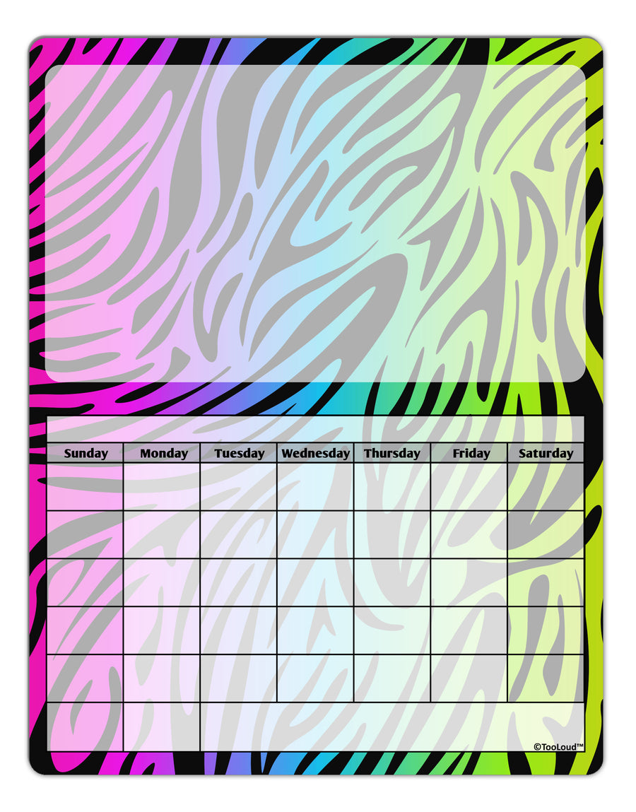 Rainbow Zebra Print Blank Calendar Dry Erase Board All Over Print-Dry Erase Board-TooLoud-White-Davson Sales