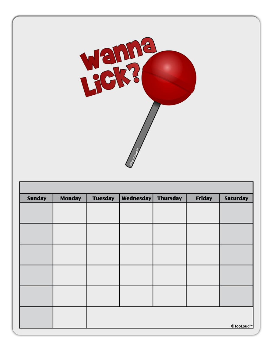 TooLoud Wanna Lick Lollipop Blank Calendar Dry Erase Board-Dry Erase Board-TooLoud-White-Davson Sales
