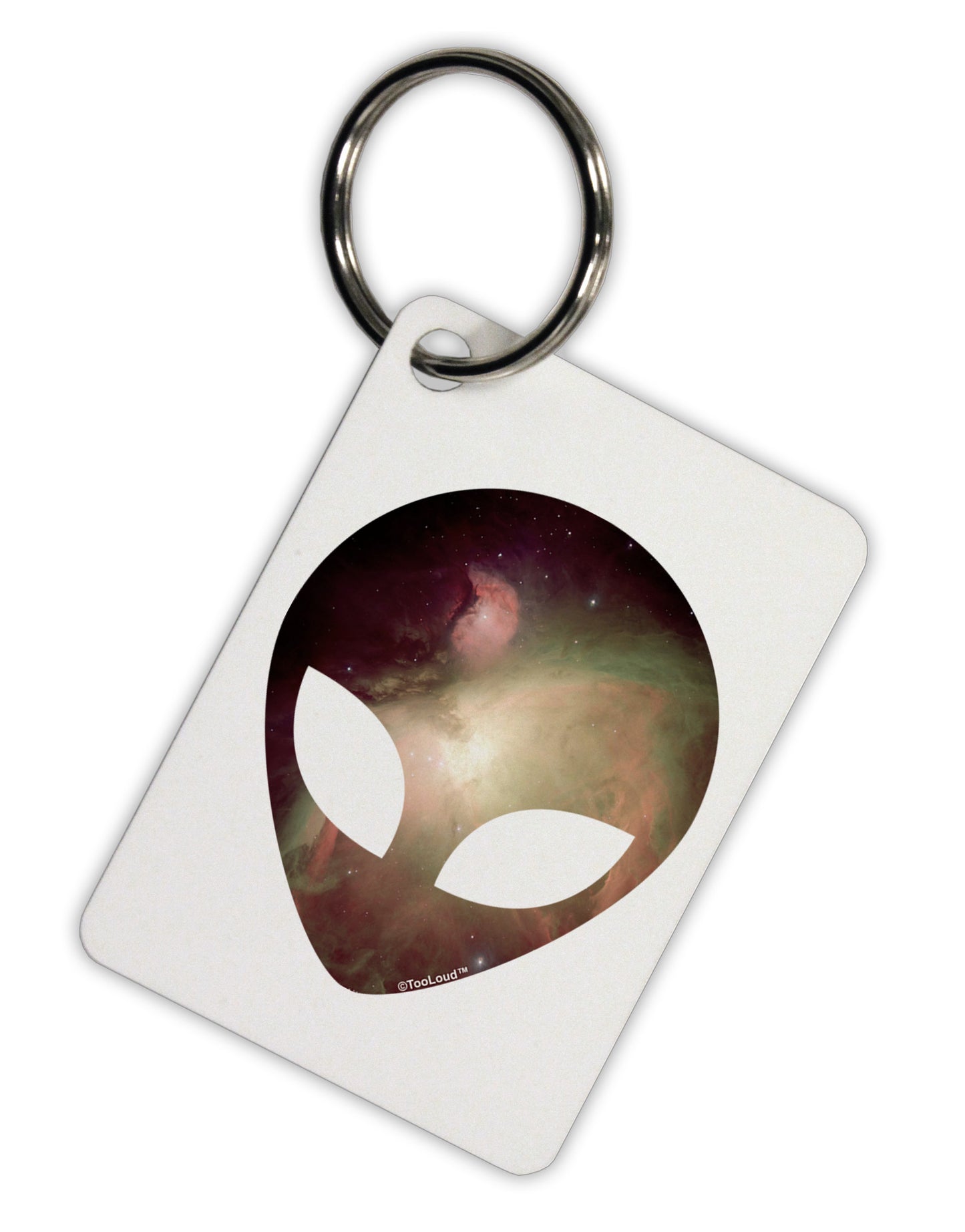 Extraterrestrial Face - Space #2 Aluminum Keyring Tag by TooLoud-Keyring-TooLoud-White-Davson Sales