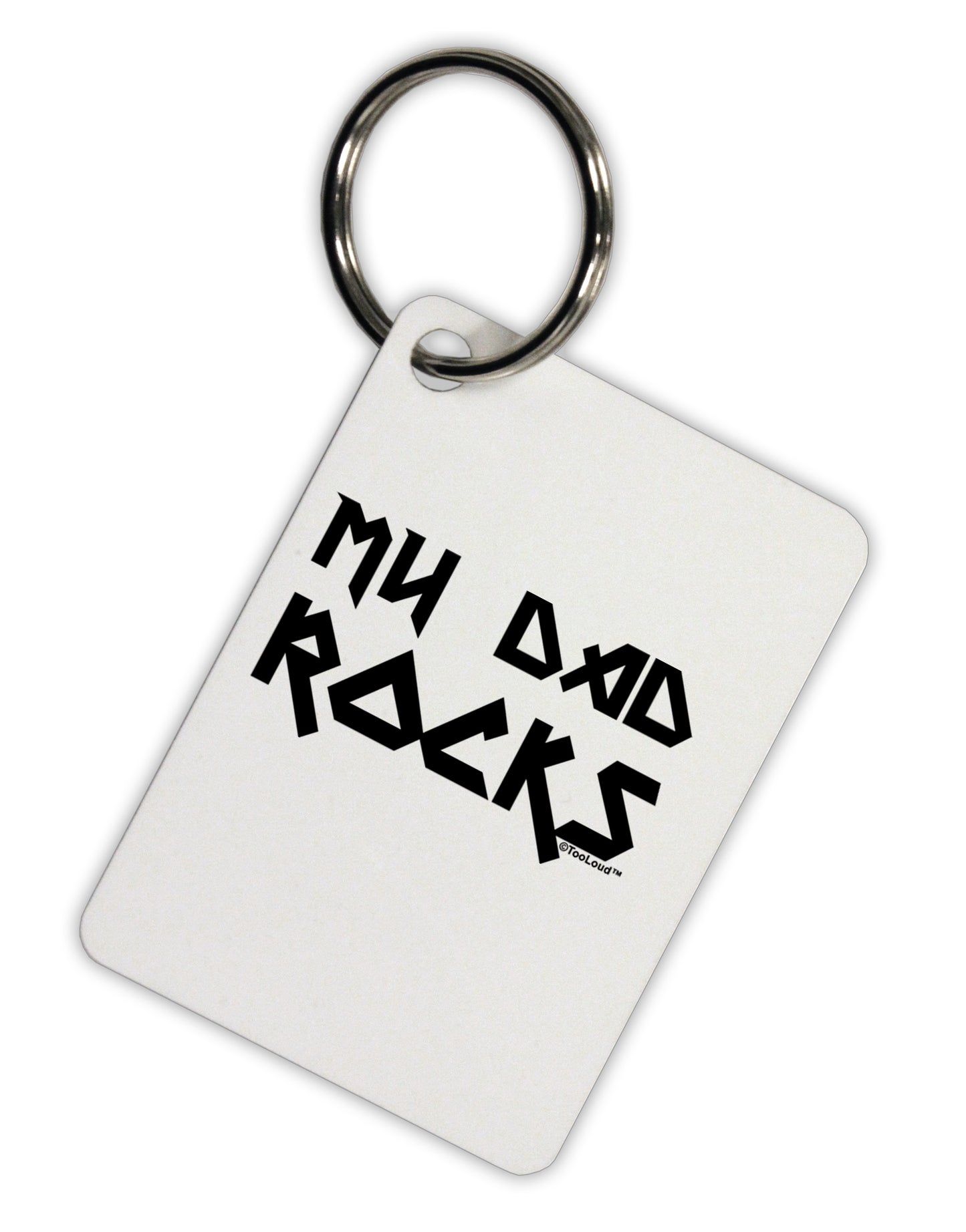 My Dad Rocks Aluminum Keyring Tag by TooLoud-Keyring-TooLoud-White-Davson Sales