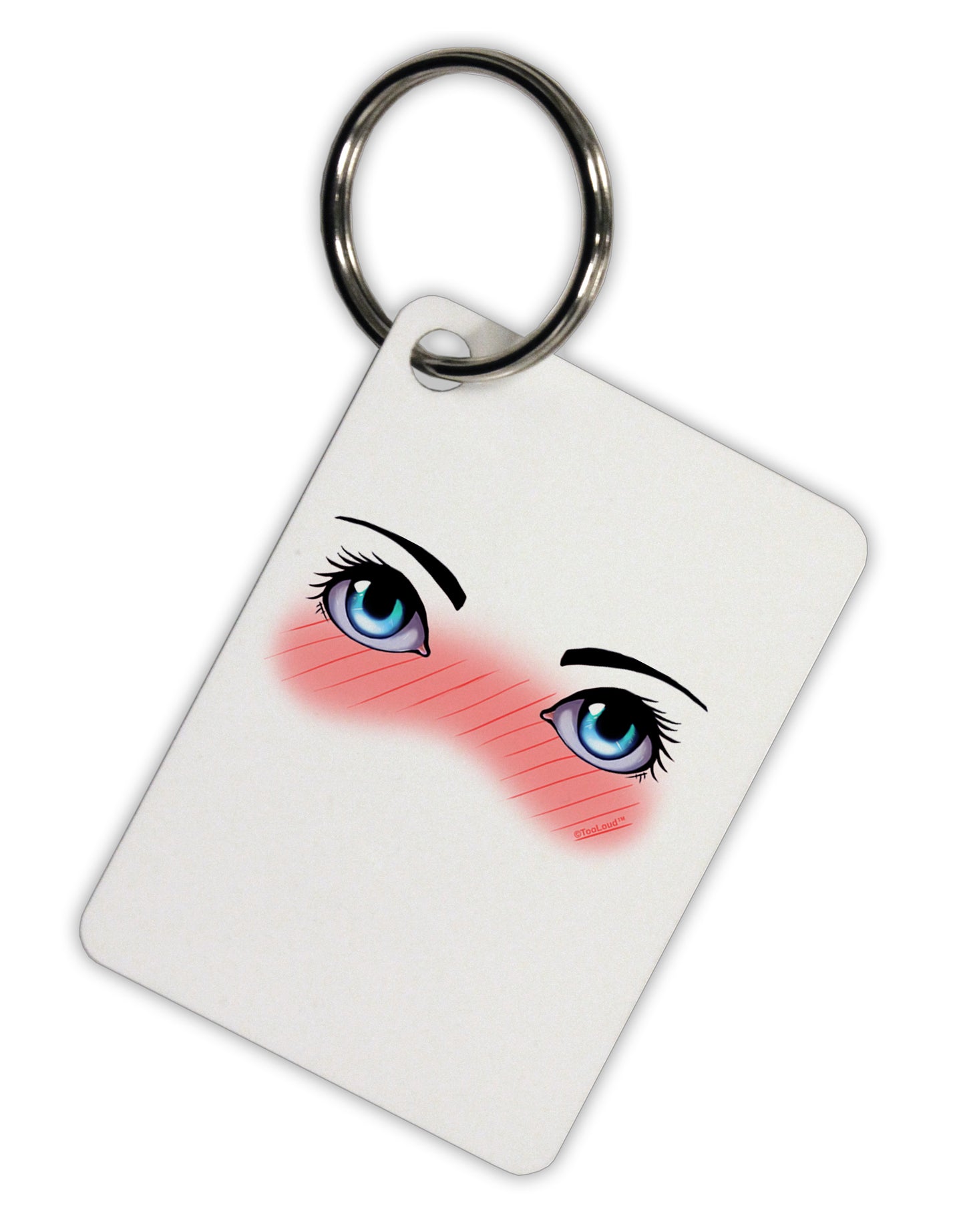 Blushing Anime Eyes Aluminum Keyring Tag by TooLoud-Keyring-TooLoud-White-Davson Sales
