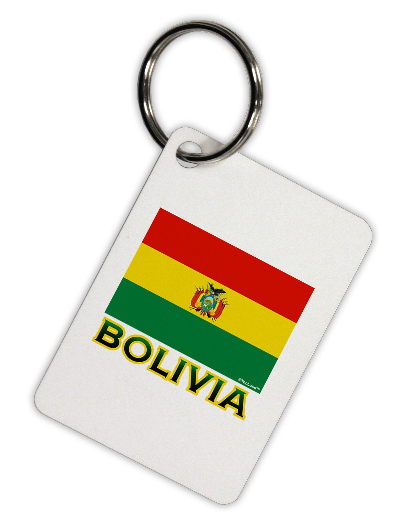 Bolivia Flag Aluminum Keyring Tag-Keyring-TooLoud-White-Davson Sales