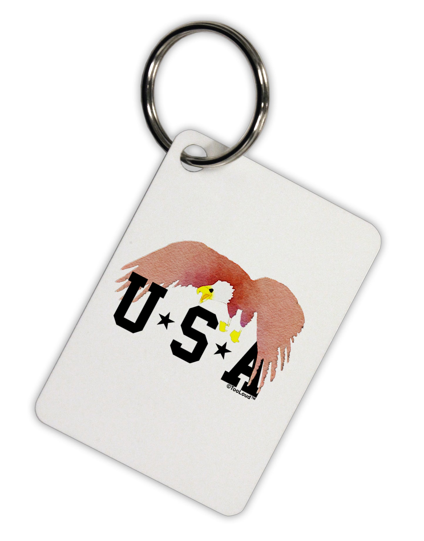 Bald Eagle USA Aluminum Keyring Tag by TooLoud-Keyring-TooLoud-White-Davson Sales