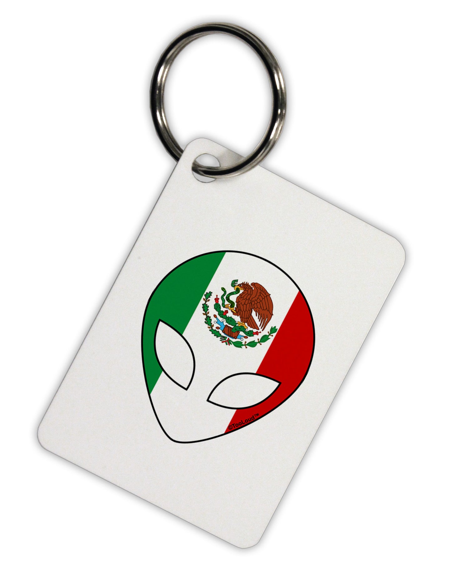 Mexican Flag Extraterrestrial Aluminum Keyring Tag by TooLoud-Keyring-TooLoud-White-Davson Sales