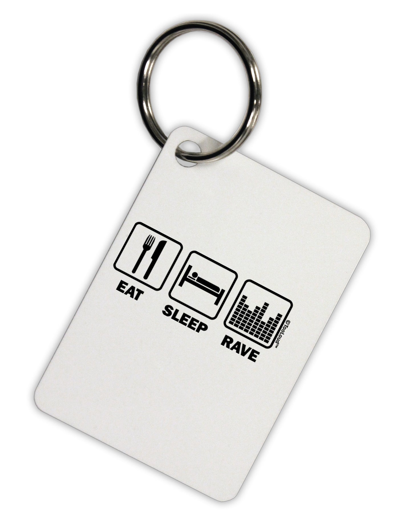 Eat Sleep Rave Aluminum Keyring Tag by TooLoud-Keyring-TooLoud-White-Davson Sales