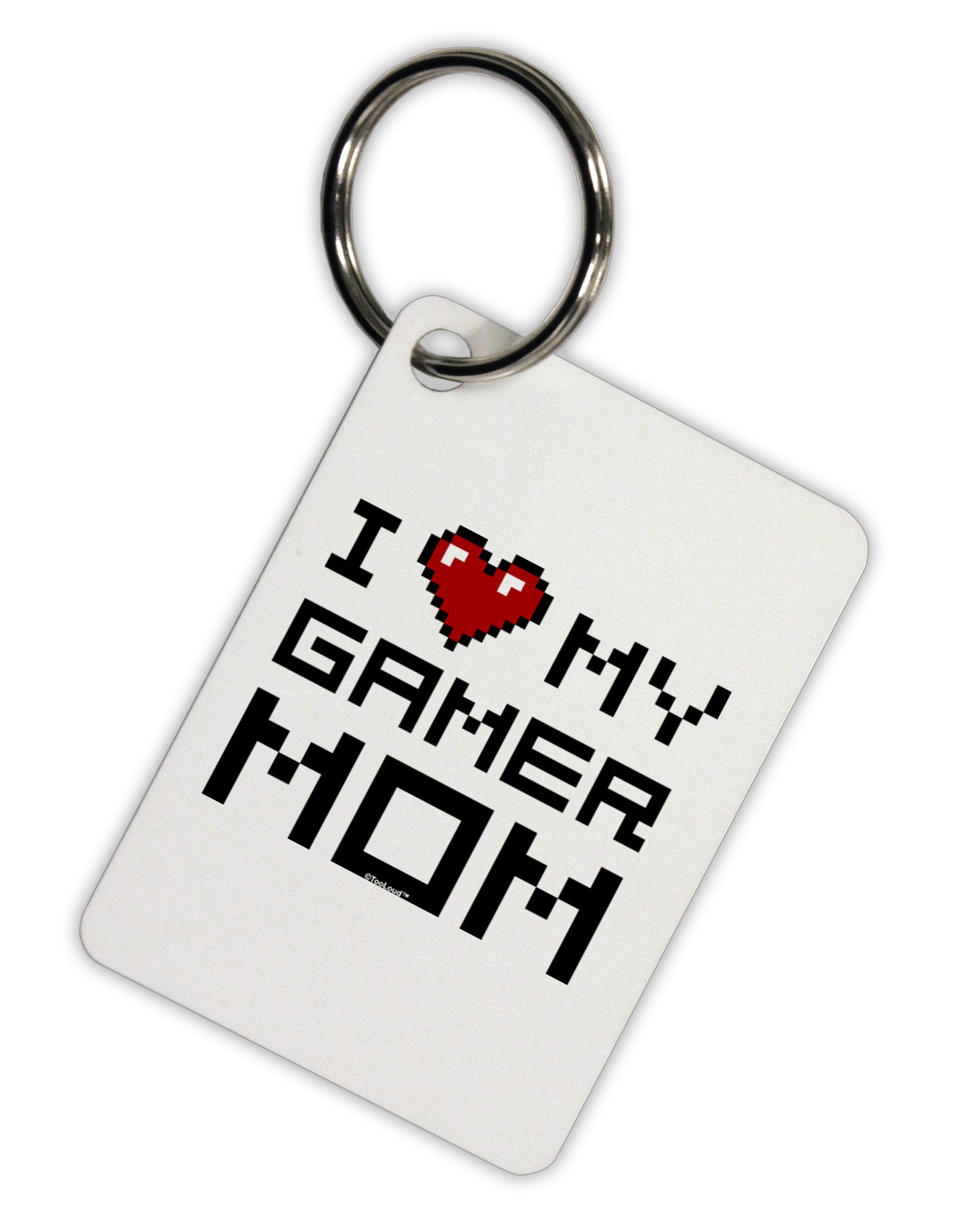 I Heart My Gamer Mom Aluminum Keyring Tag by TooLoud-Keyring-TooLoud-White-Davson Sales