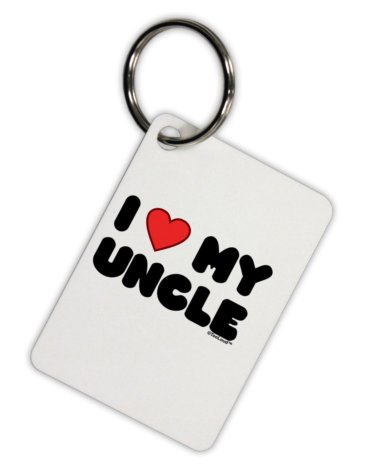 I Heart My Uncle Aluminum Keyring Tag by TooLoud-Keyring-TooLoud-White-Davson Sales