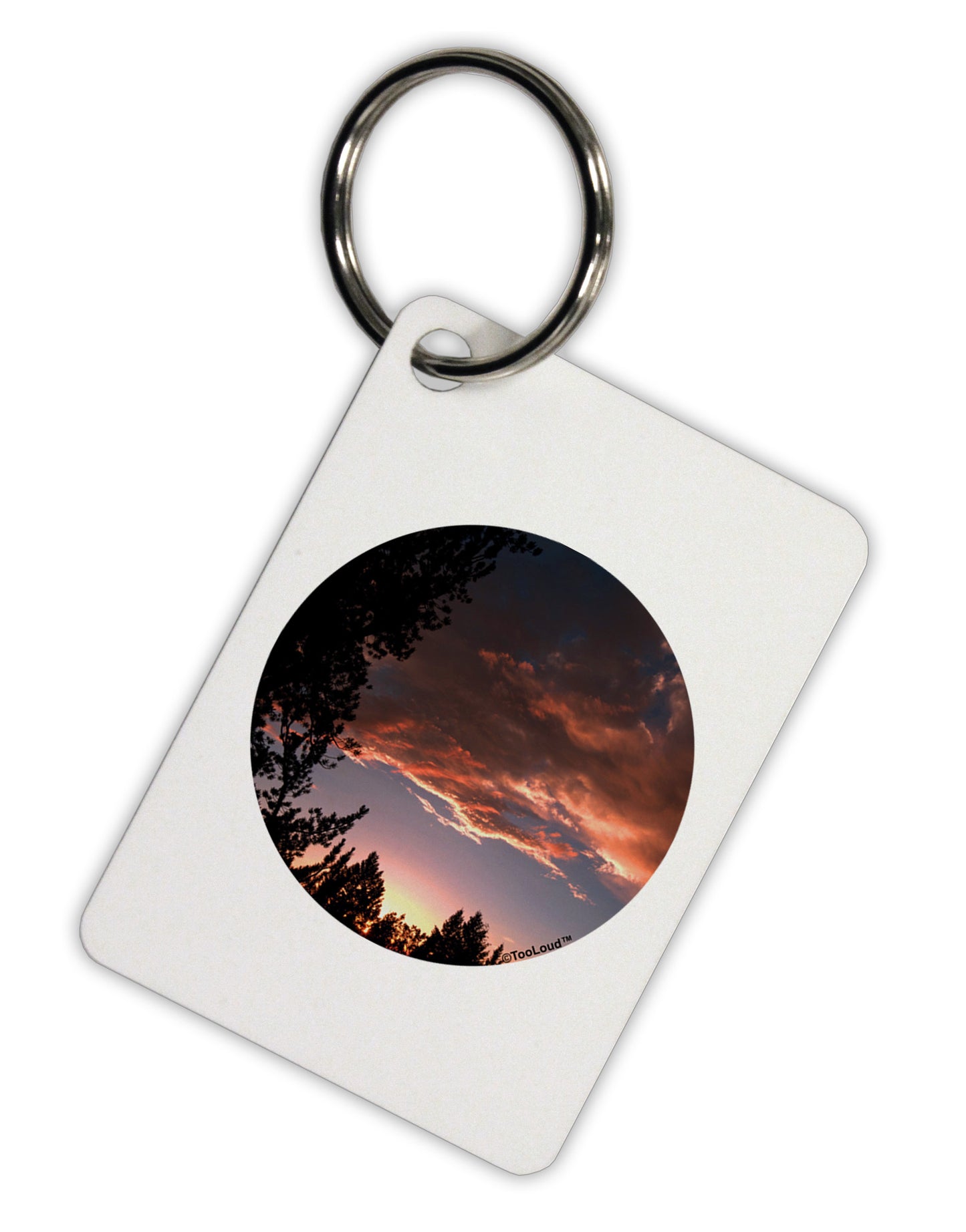 Forest Sunset Aluminum Keyring Tag by TooLoud-Keyring-TooLoud-White-Davson Sales