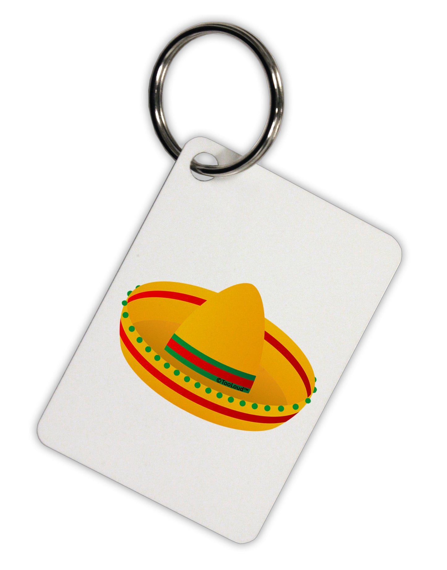Sombrero Design Aluminum Keyring Tag by TooLoud-Keyring-TooLoud-White-Davson Sales