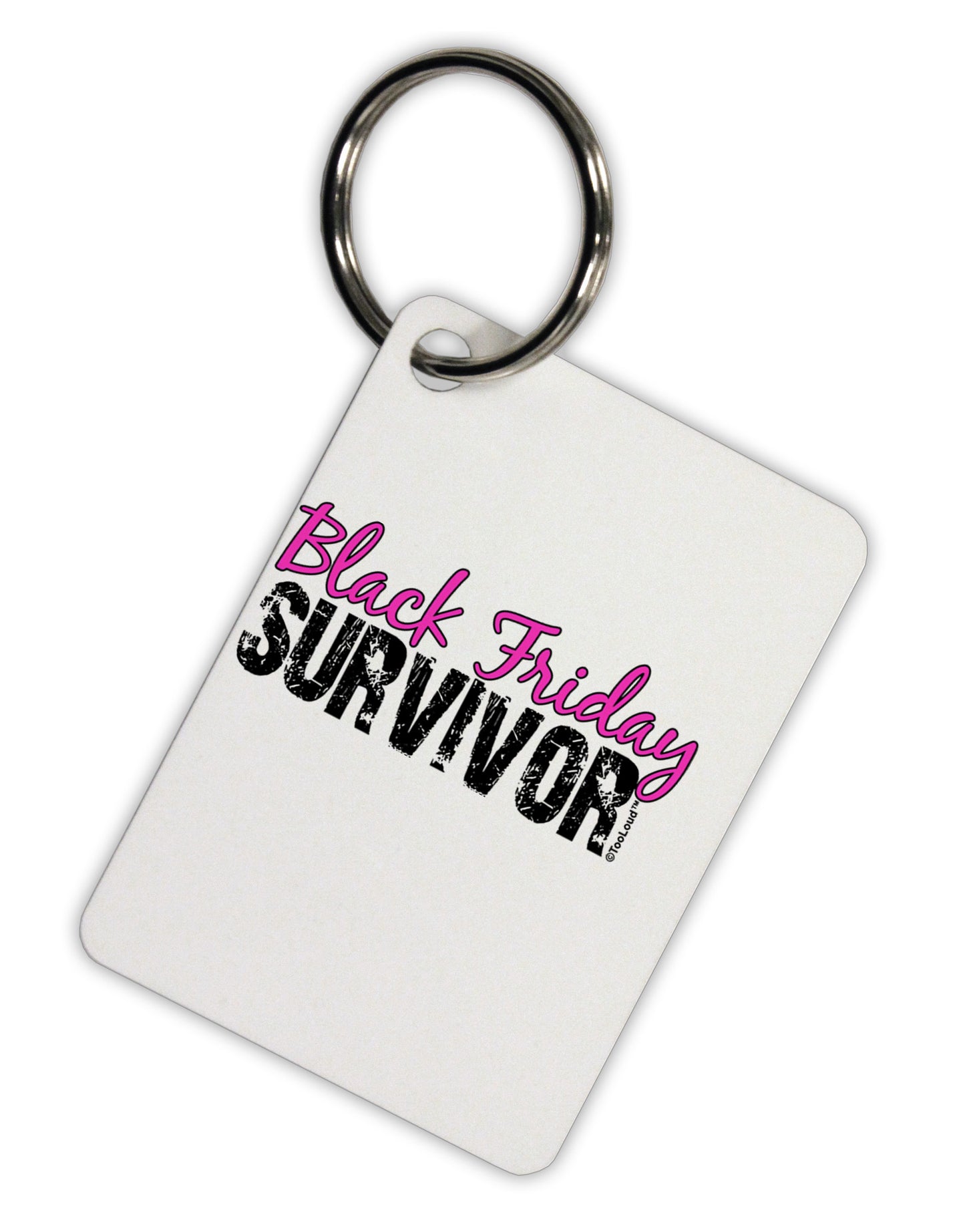 Black Friday Survivor Aluminum Keyring Tag-Keyring-TooLoud-White-Davson Sales