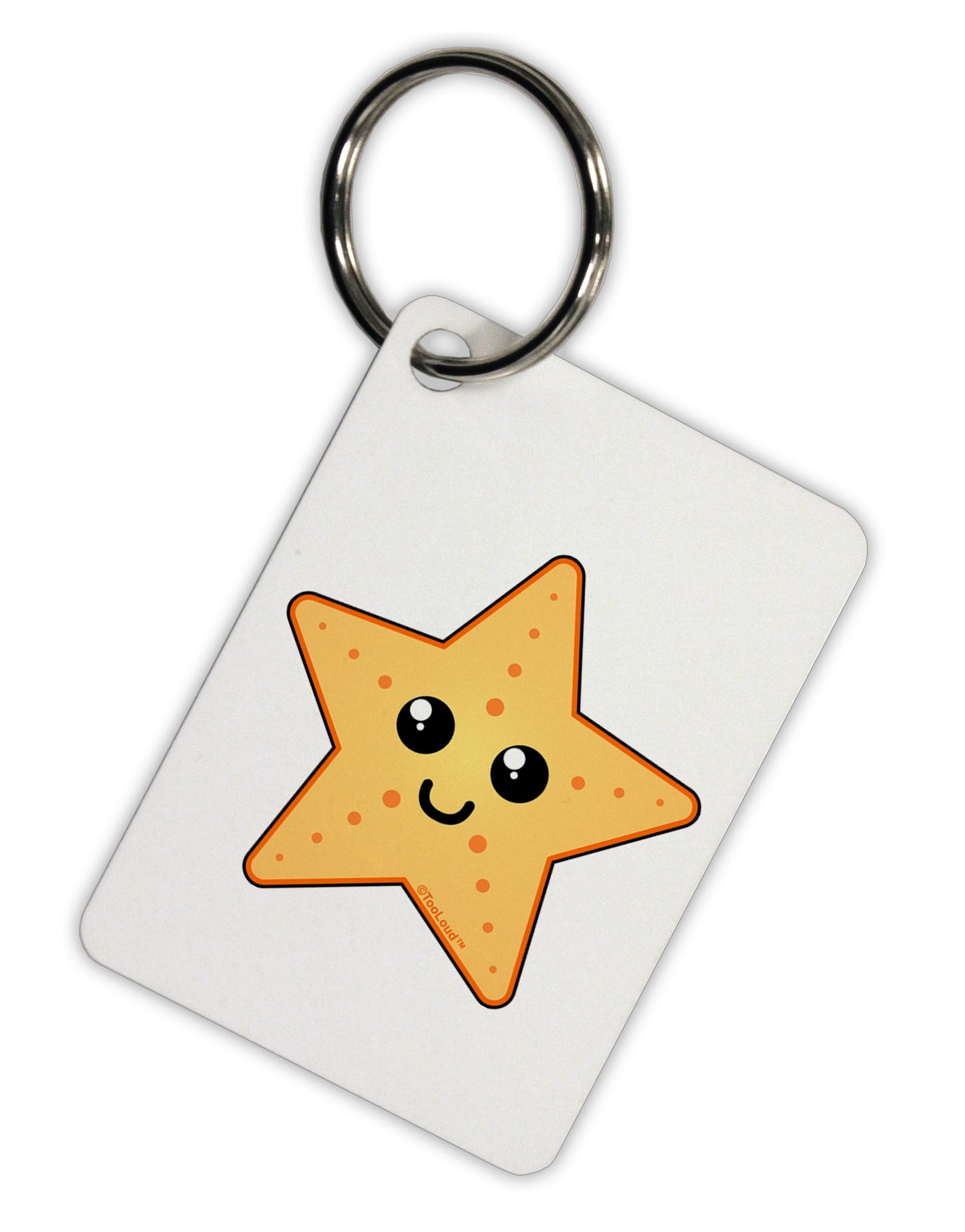 Cute Starfish Aluminum Keyring Tag by TooLoud-Keyring-TooLoud-White-Davson Sales