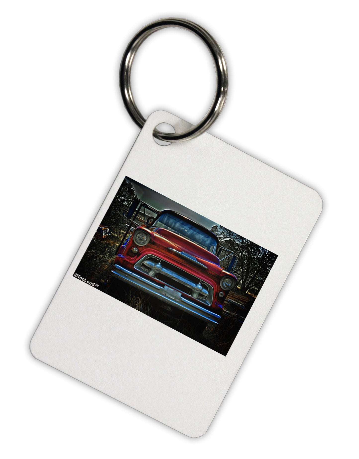 Vintage Truck Aluminum Keyring Tag by TooLoud-Keyring-TooLoud-White-Davson Sales