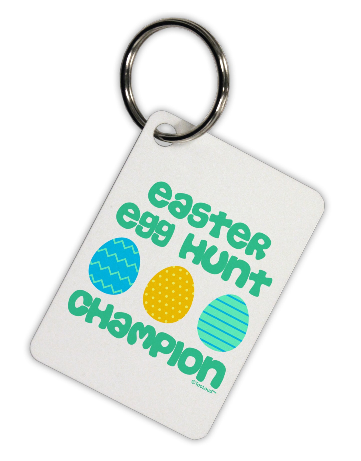 Easter Egg Hunt Champion - Blue and Green Aluminum Keyring Tag by TooLoud-Keyring-TooLoud-White-Davson Sales