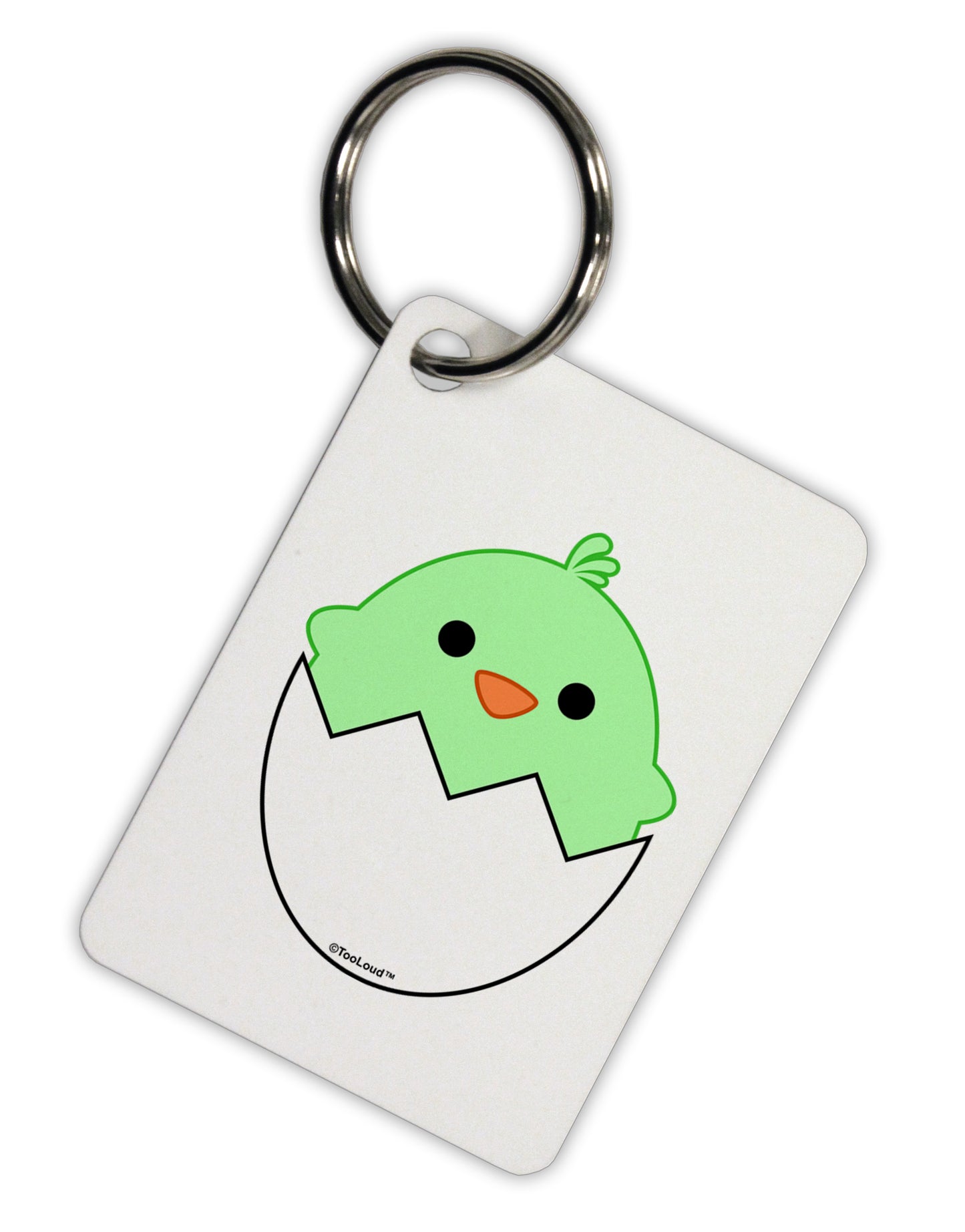 Cute Hatching Chick - Green Aluminum Keyring Tag by TooLoud-Keyring-TooLoud-White-Davson Sales