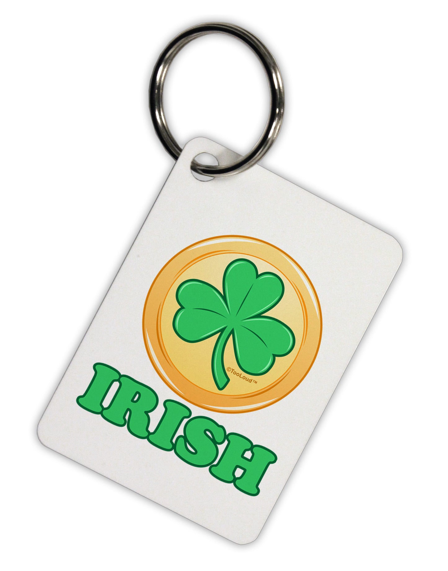 Shamrock Button - Irish Aluminum Keyring Tag by TooLoud-Keyring-TooLoud-White-Davson Sales