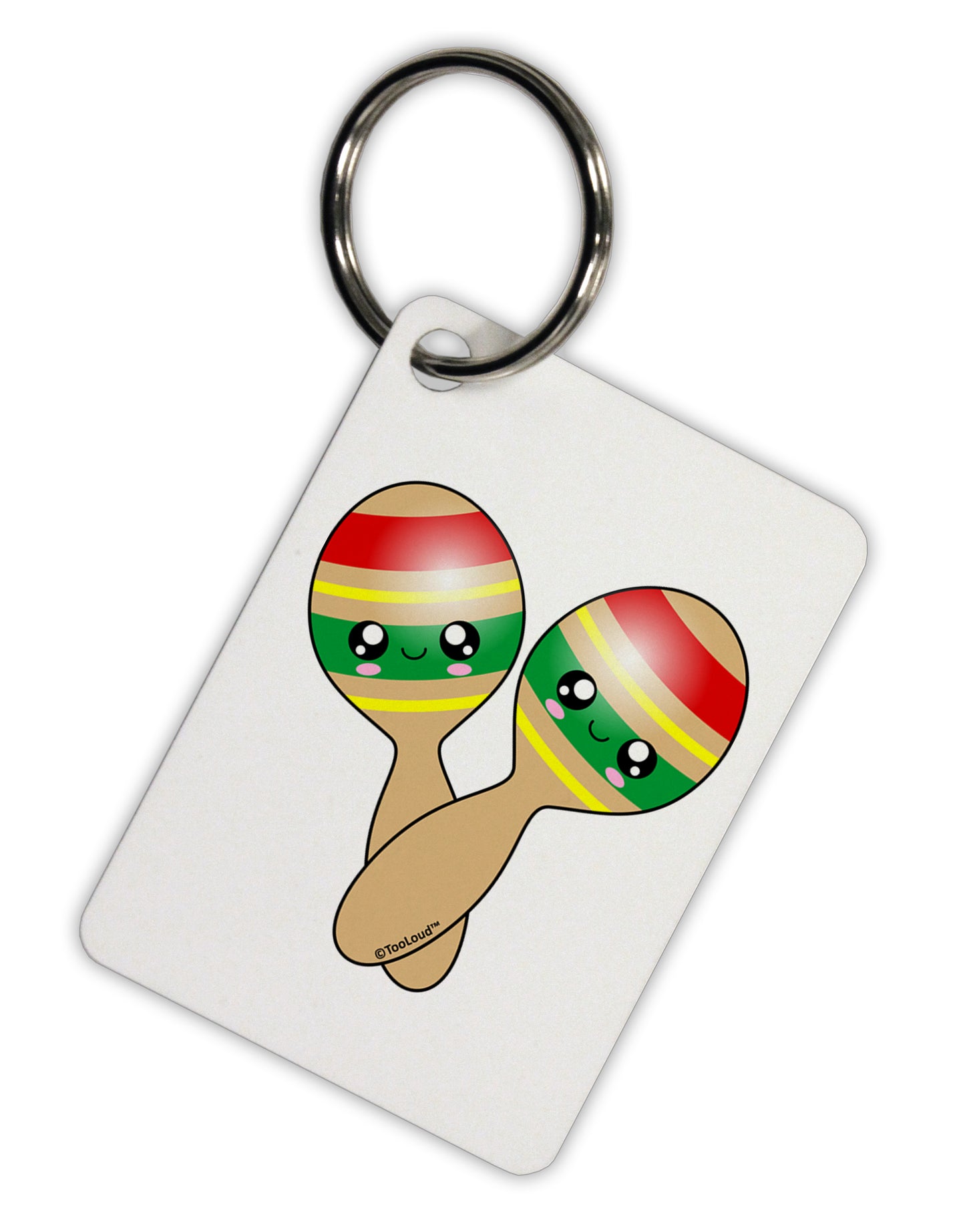 Cute Maracas Design Aluminum Keyring Tag by TooLoud-Keyring-TooLoud-White-Davson Sales