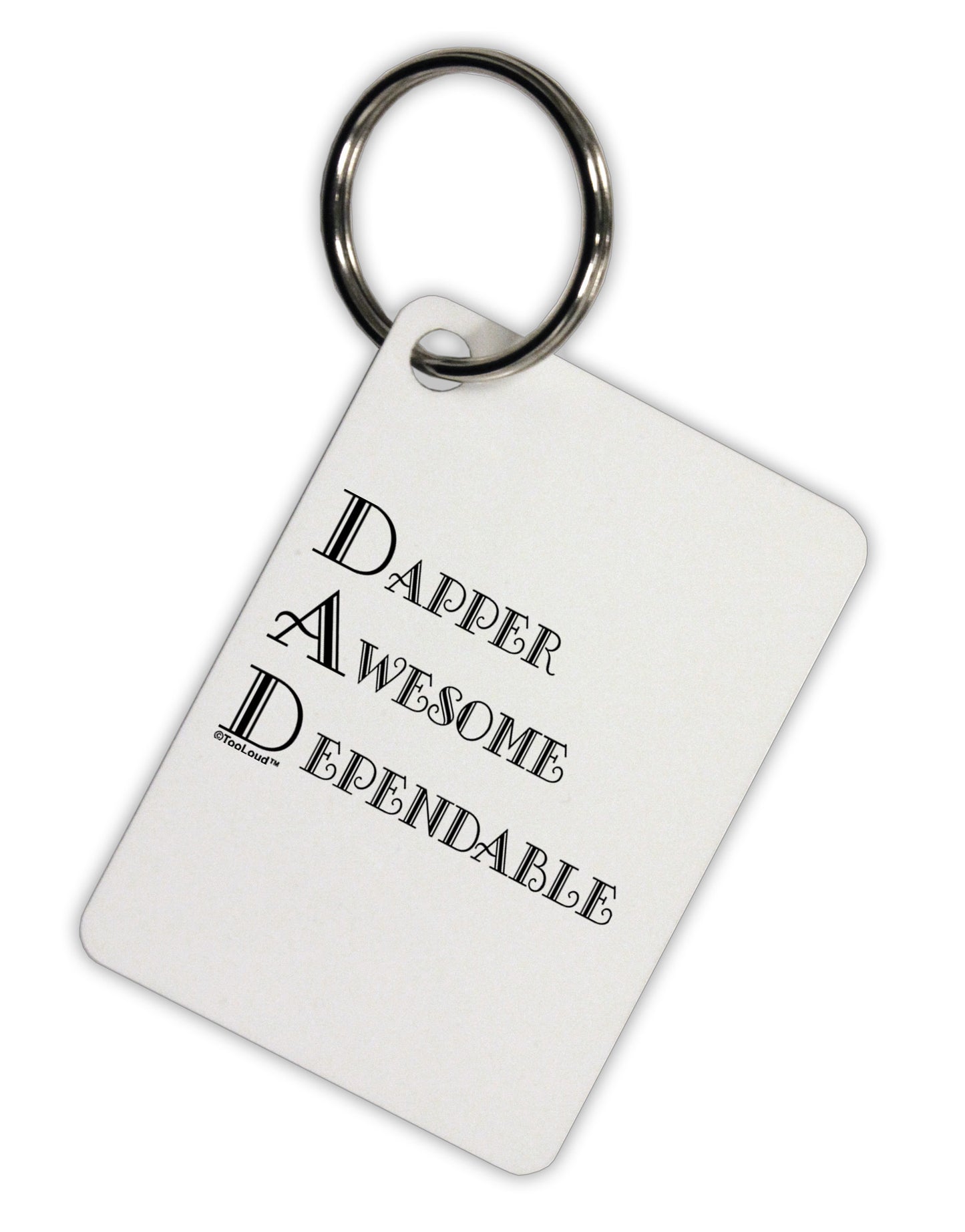 DAD - Acronym Aluminum Keyring Tag by TooLoud-Keyring-TooLoud-White-Davson Sales